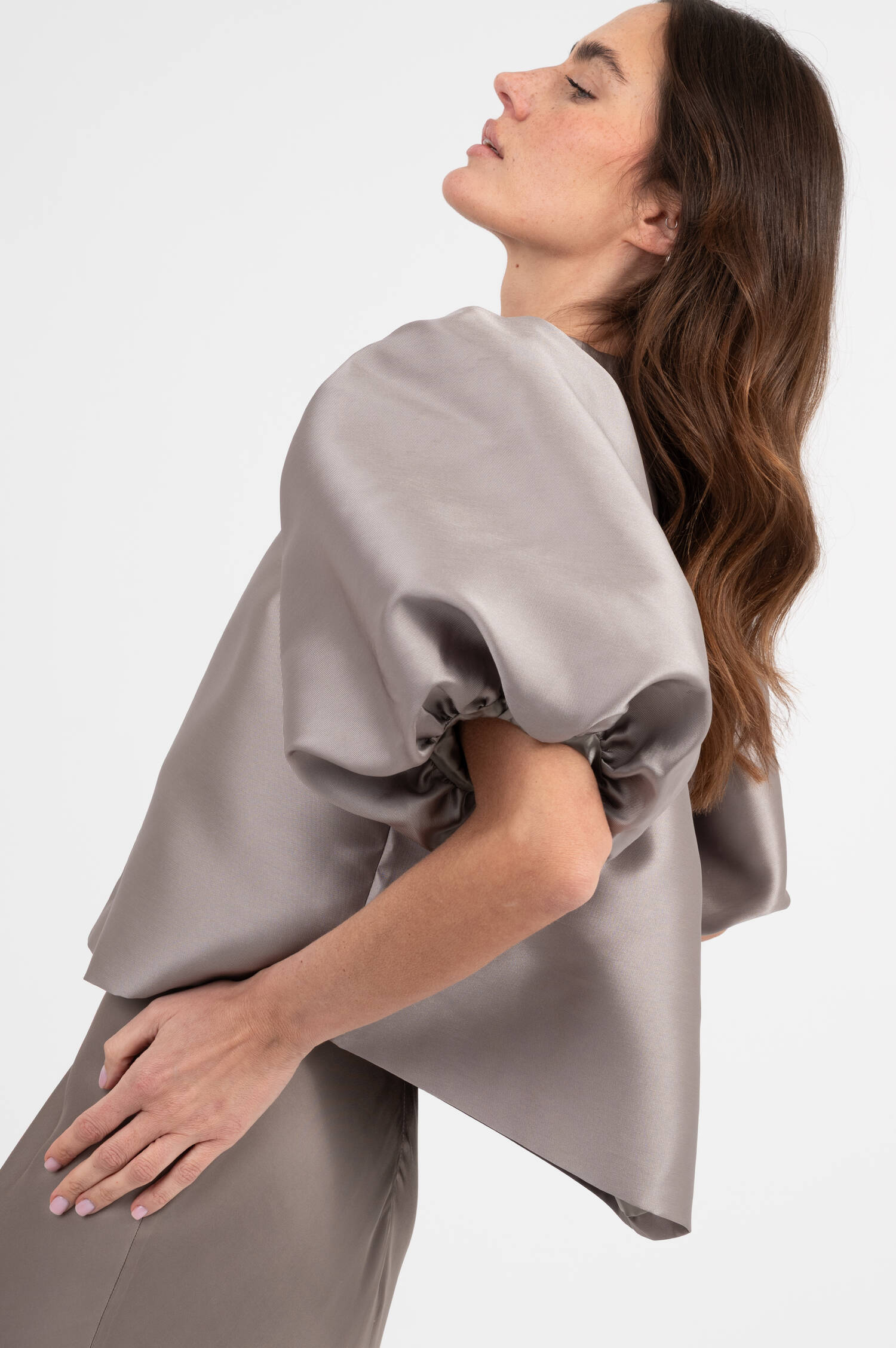 Blazer Jacke CLEO mit Puffärmel in Graphitegrau