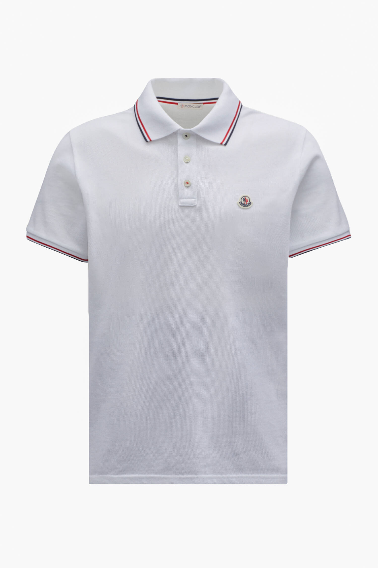 Poloshirt mit Streifen-Details in Weiß Poloshirt mit Streifen-Details in Weiß