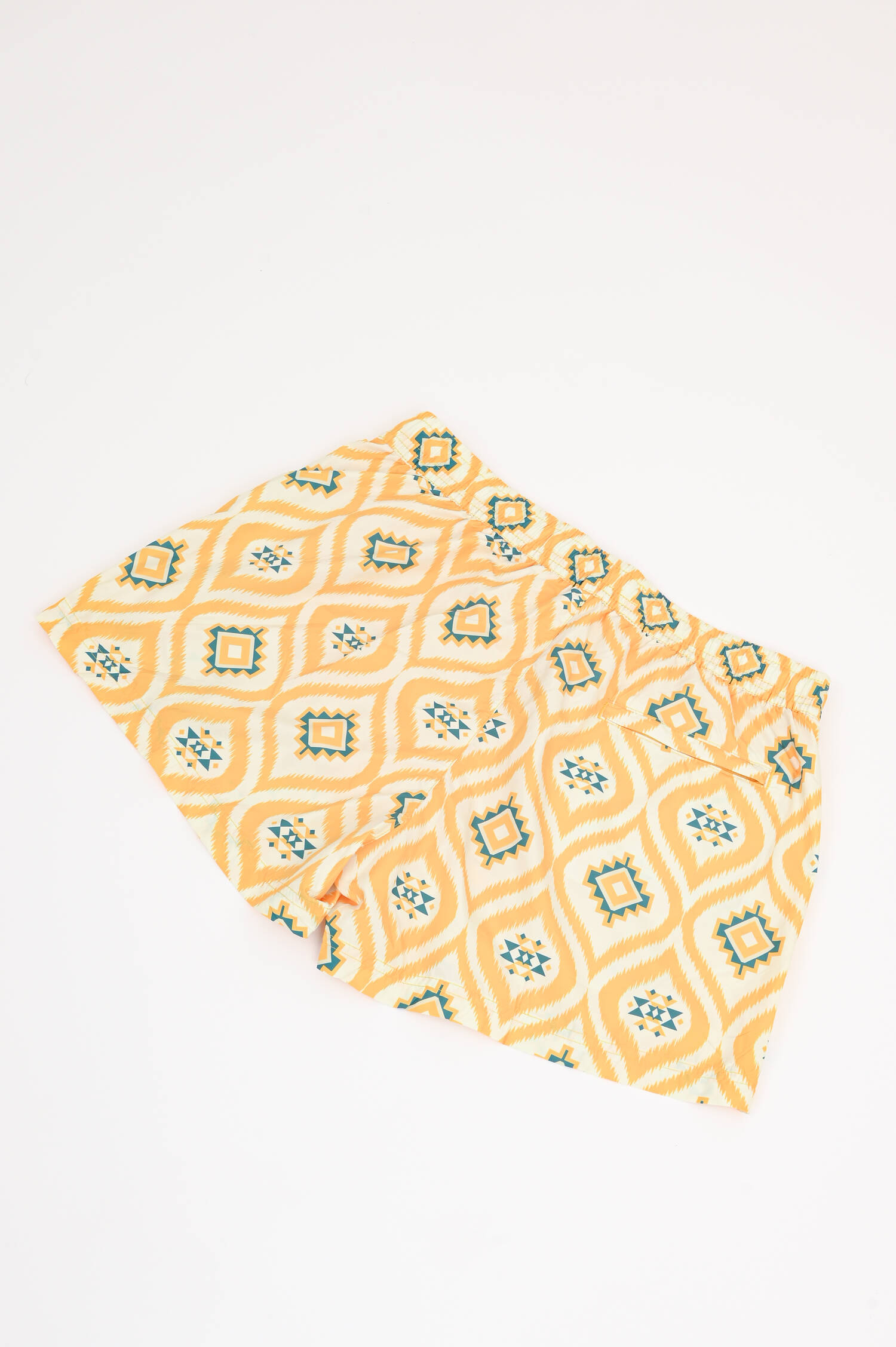 Badehose mit Mosaik-Print in Gelb/Grün Badehose mit Mosaik-Print in Gelb/Grün