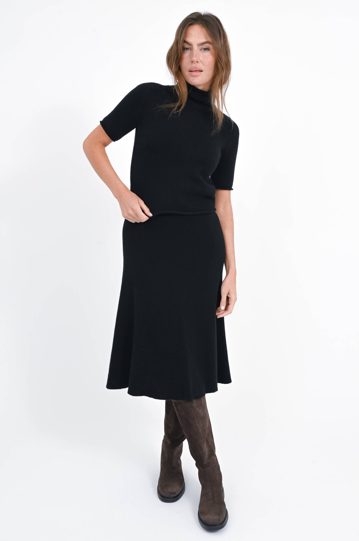 Rollkragen-Pullover FRIDE in Schwarz