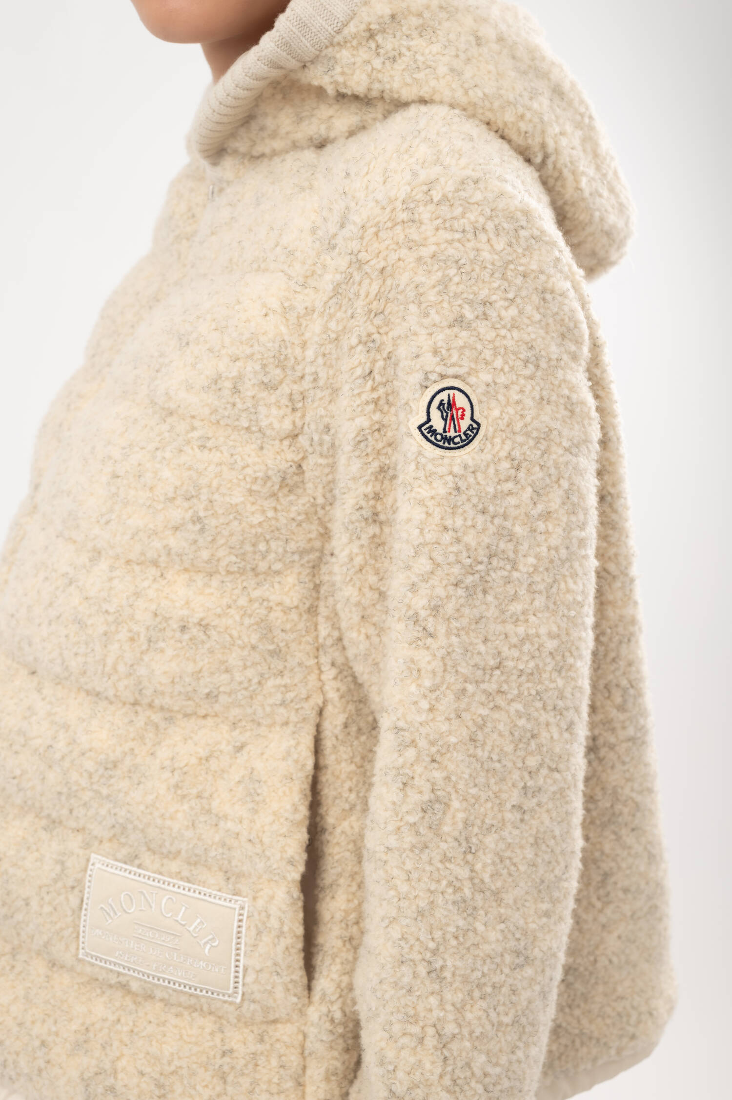 Gesteppte-Teddyjacke in Beige meliert Gesteppte-Teddyjacke in Beige meliert