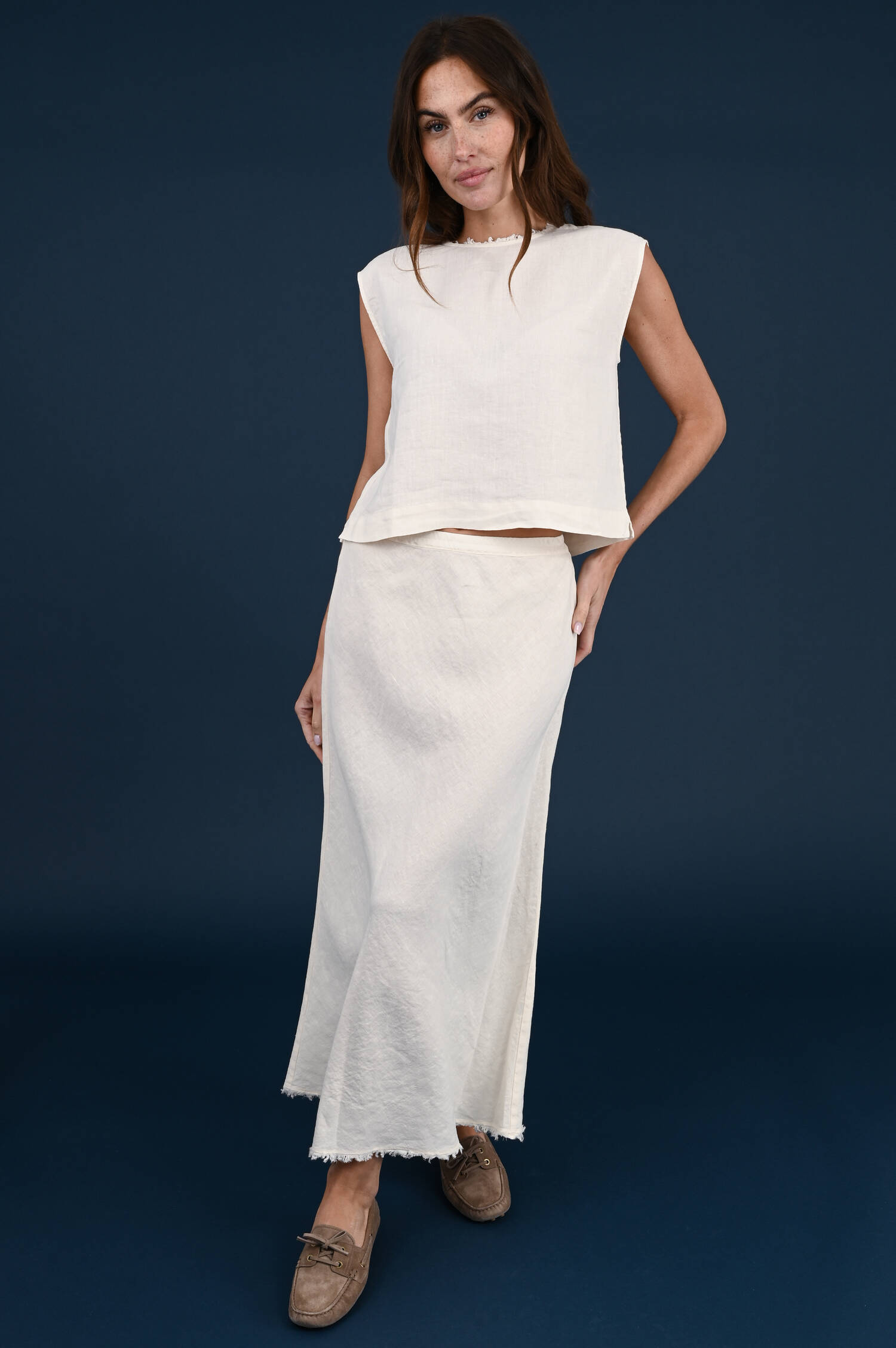 Leinenschlupfrock in Shellbeige Leinenschlupfrock in Shellbeige