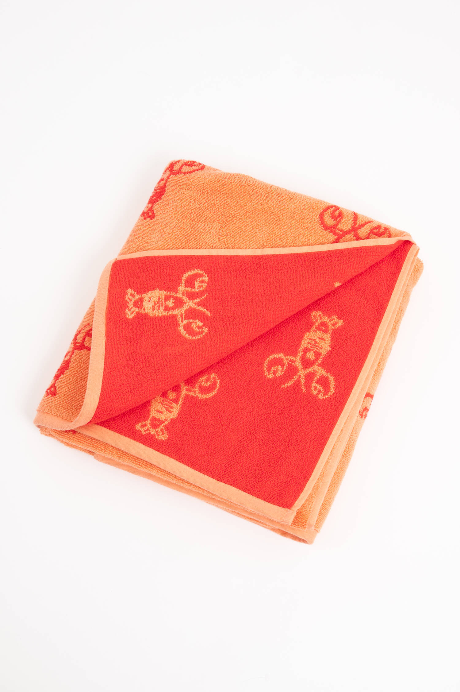Frottee Strandtuch in Orange