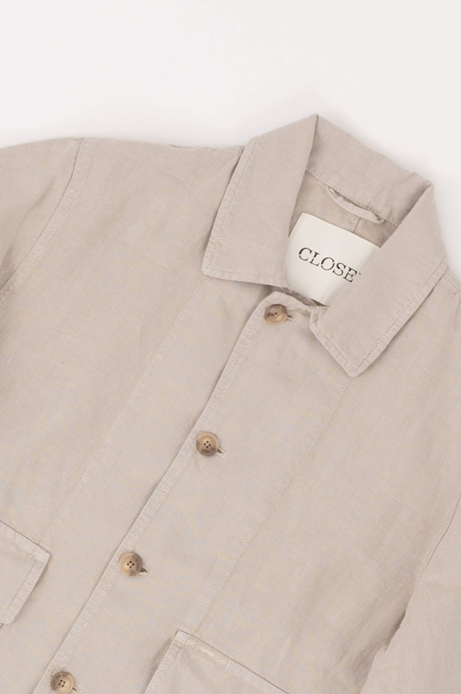 Leinen Cargojacke in Hellgrau