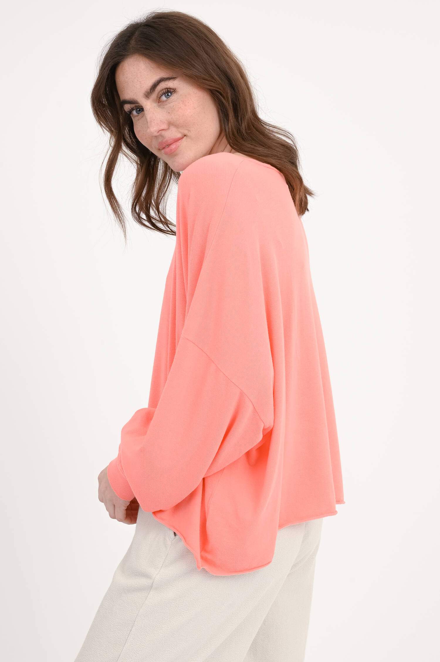 Langarm-Shirt MOMO in Papaya