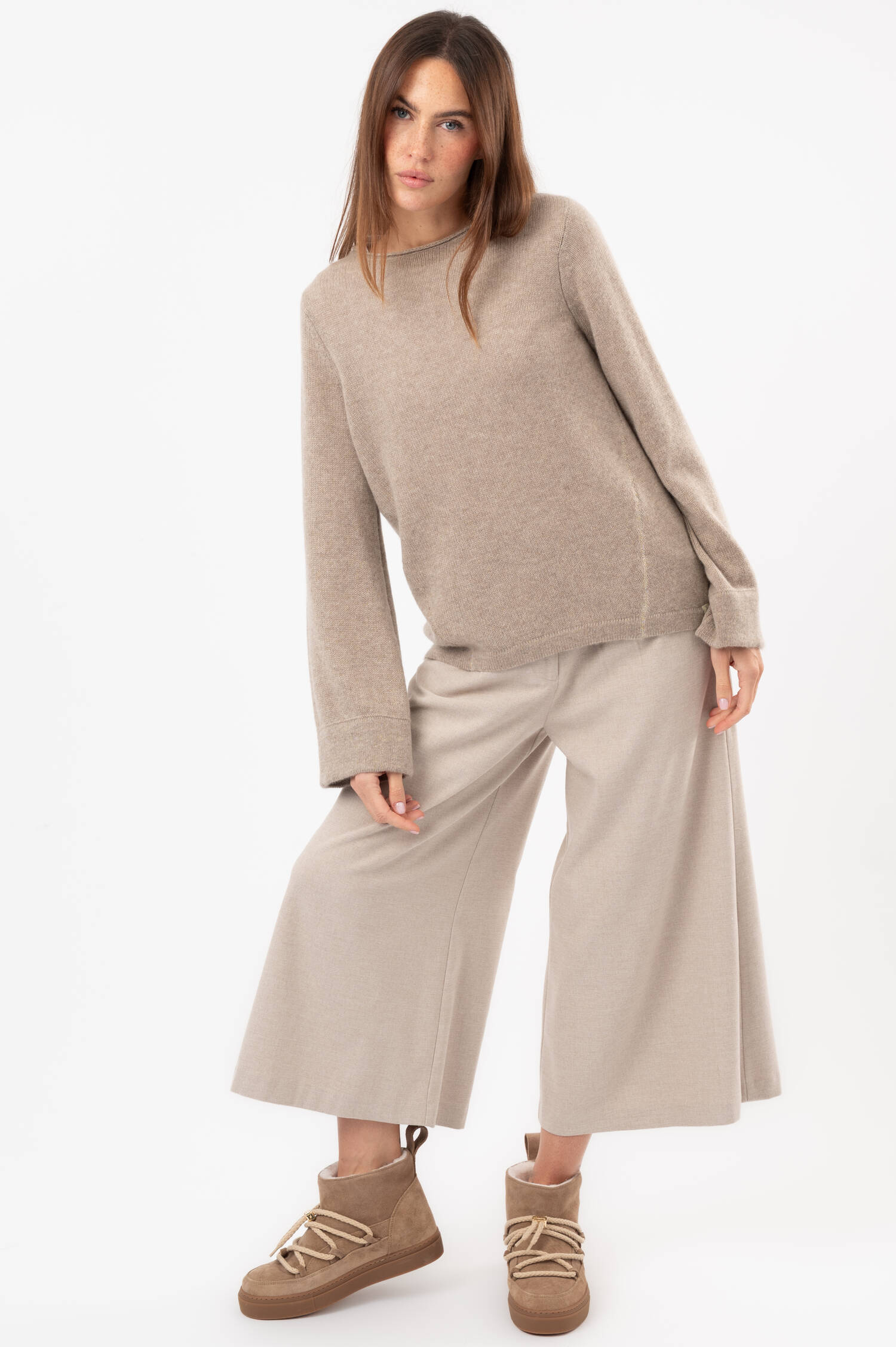 Cashmere-Pullover in Beige meliert Cashmere-Pullover in Beige meliert