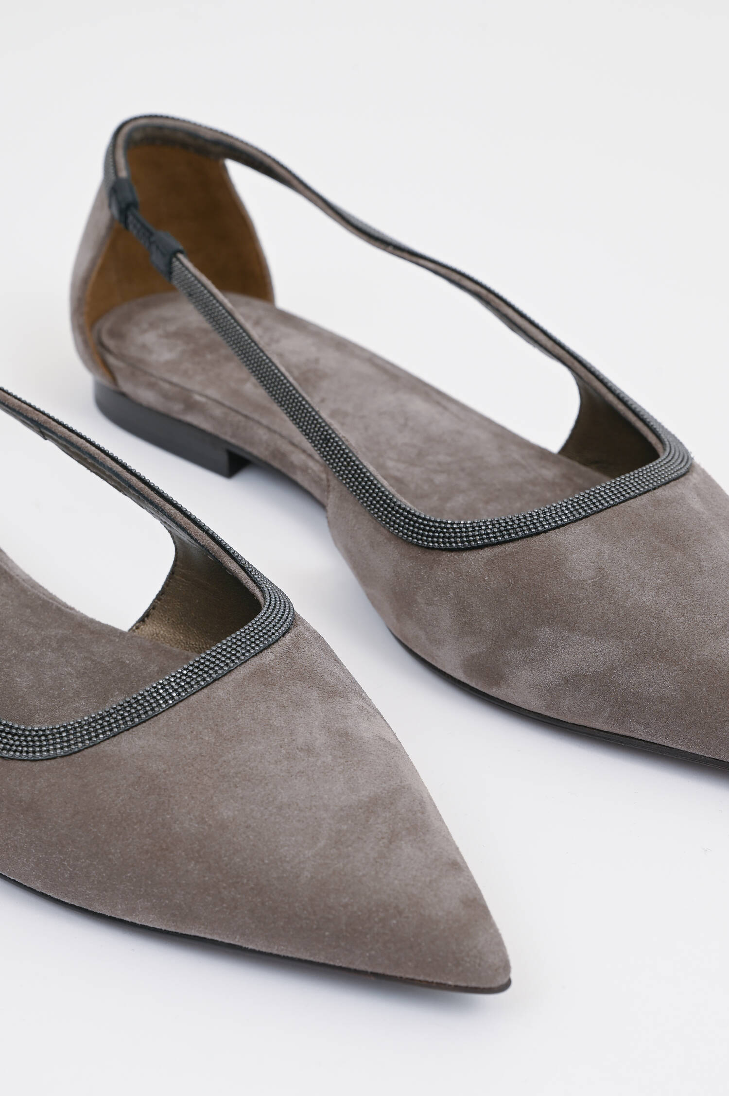 Ballerina mit Molini-Perlen in Taupe