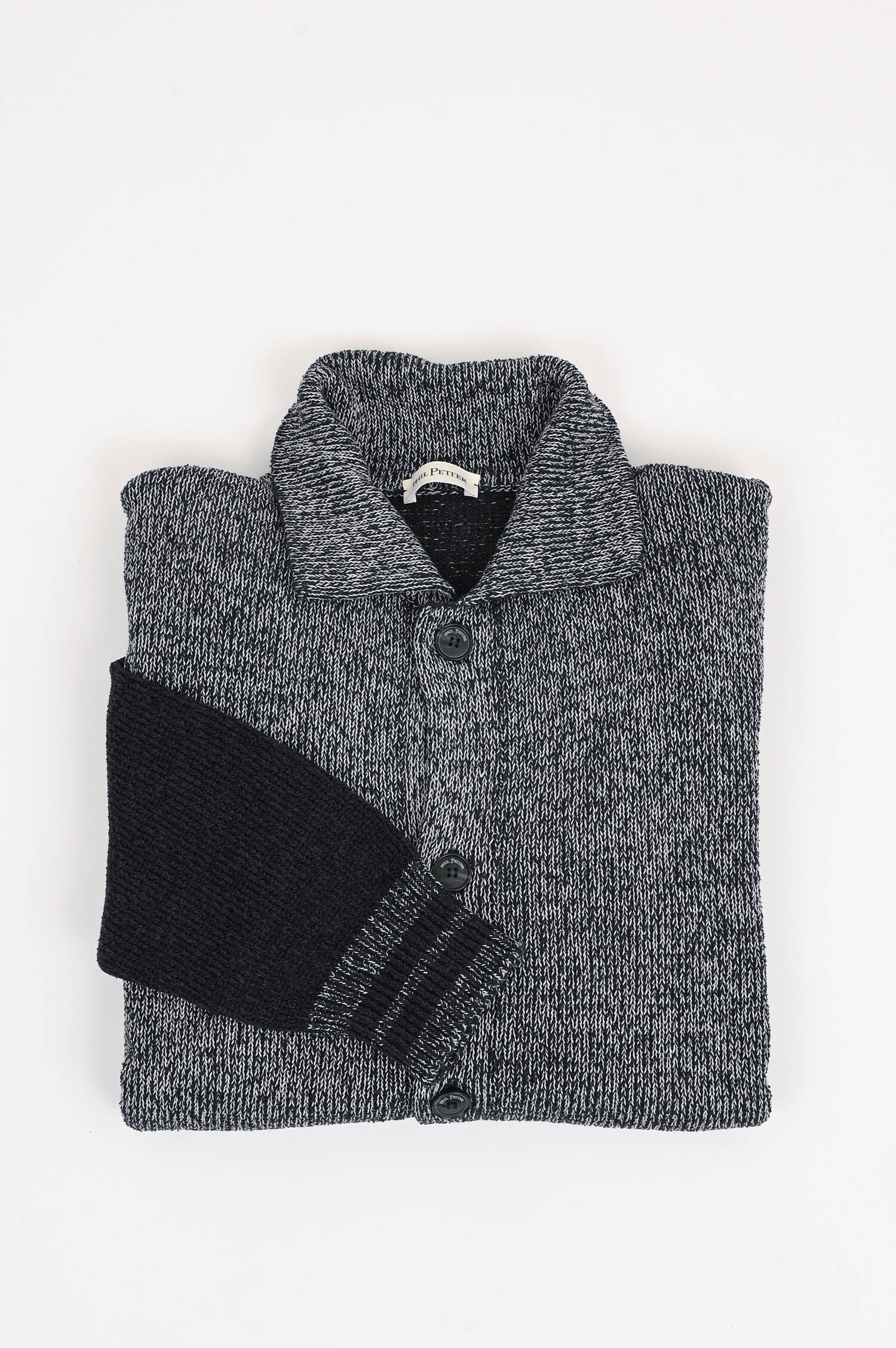 College Strickjacke in Dunkelblau/Grau