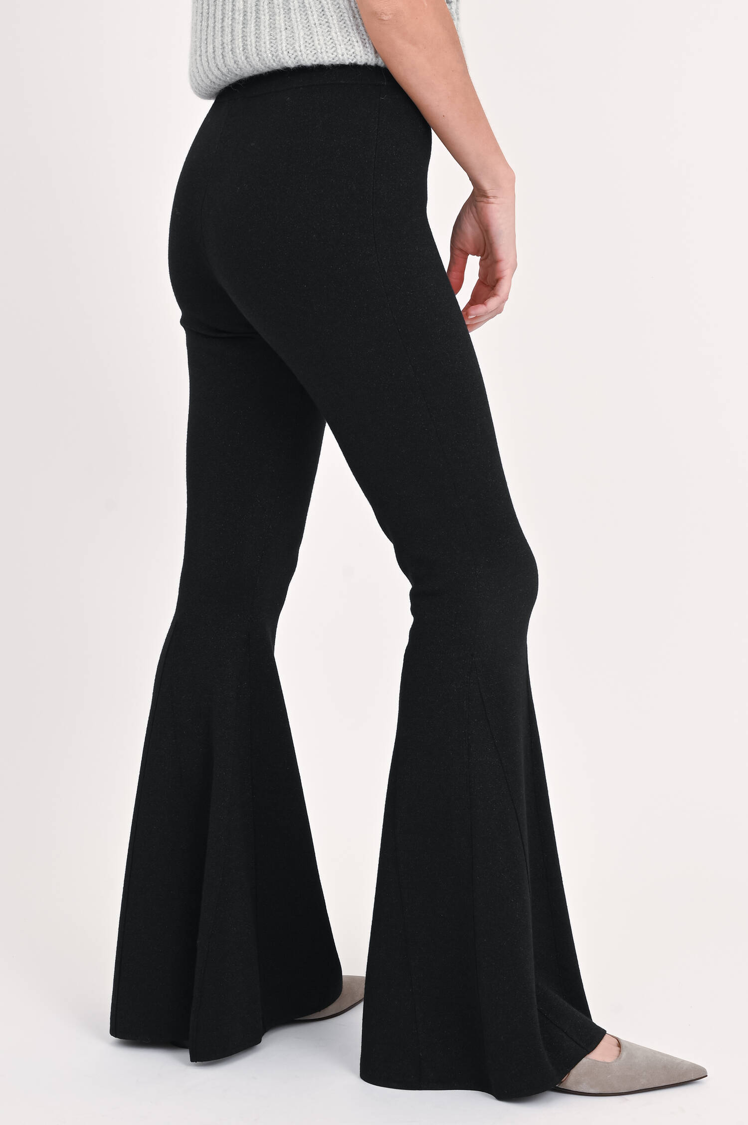 Strickhose mit Lurex in Schwarz