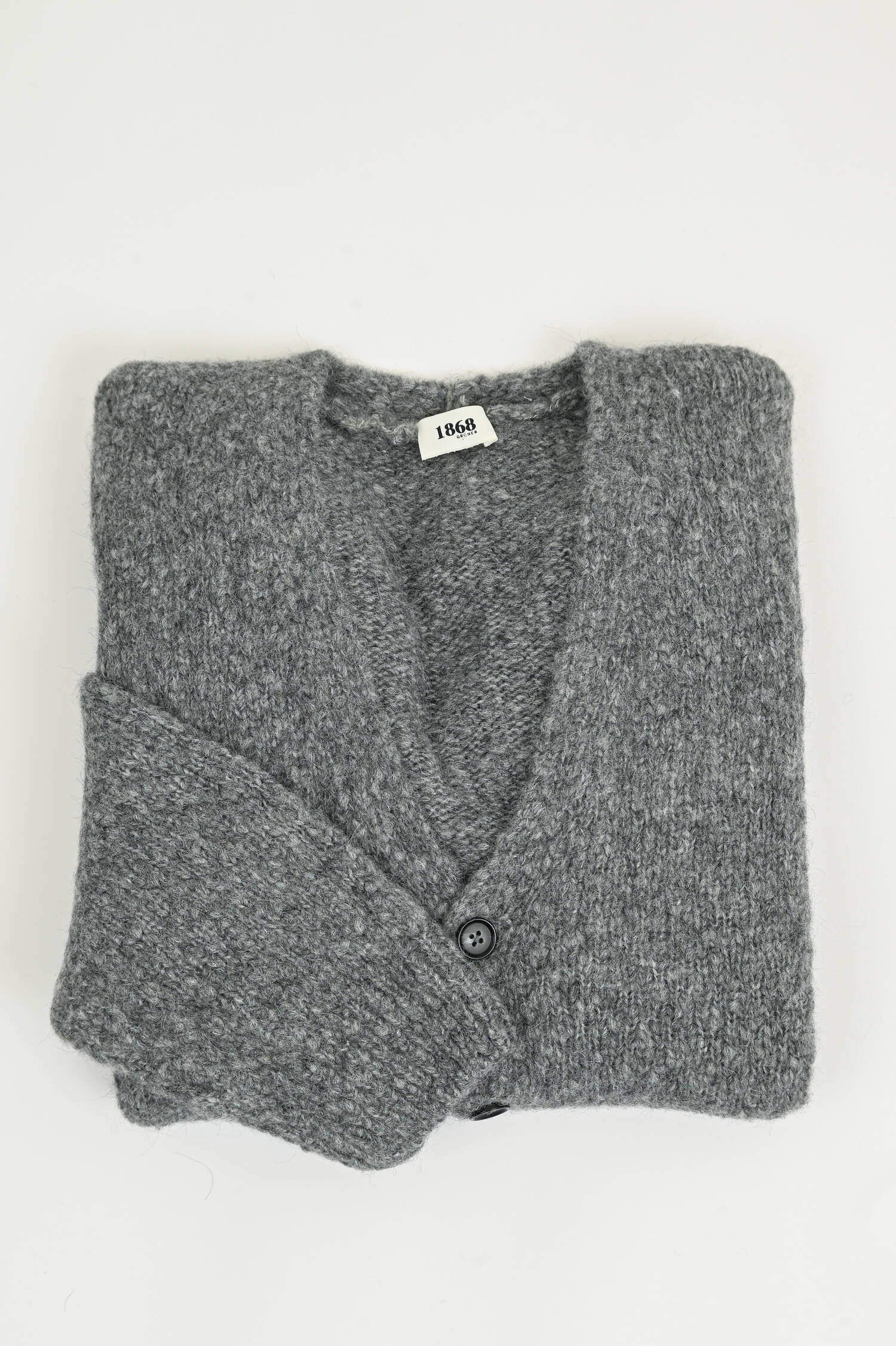 Strickweste aus Woll-Mix in Grau meliert
