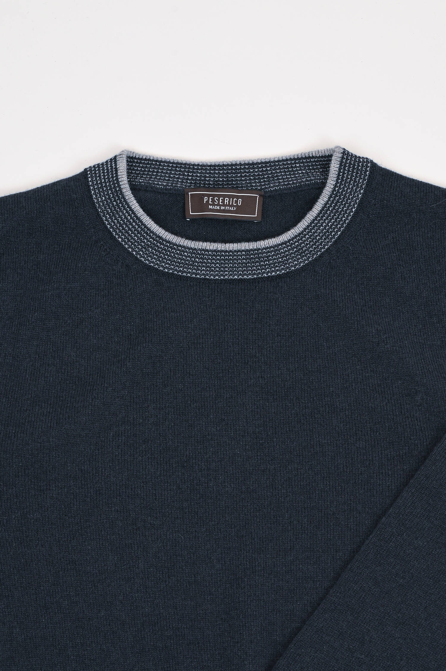 Strickpullover mit Kontrastfarbe Blau/Grau