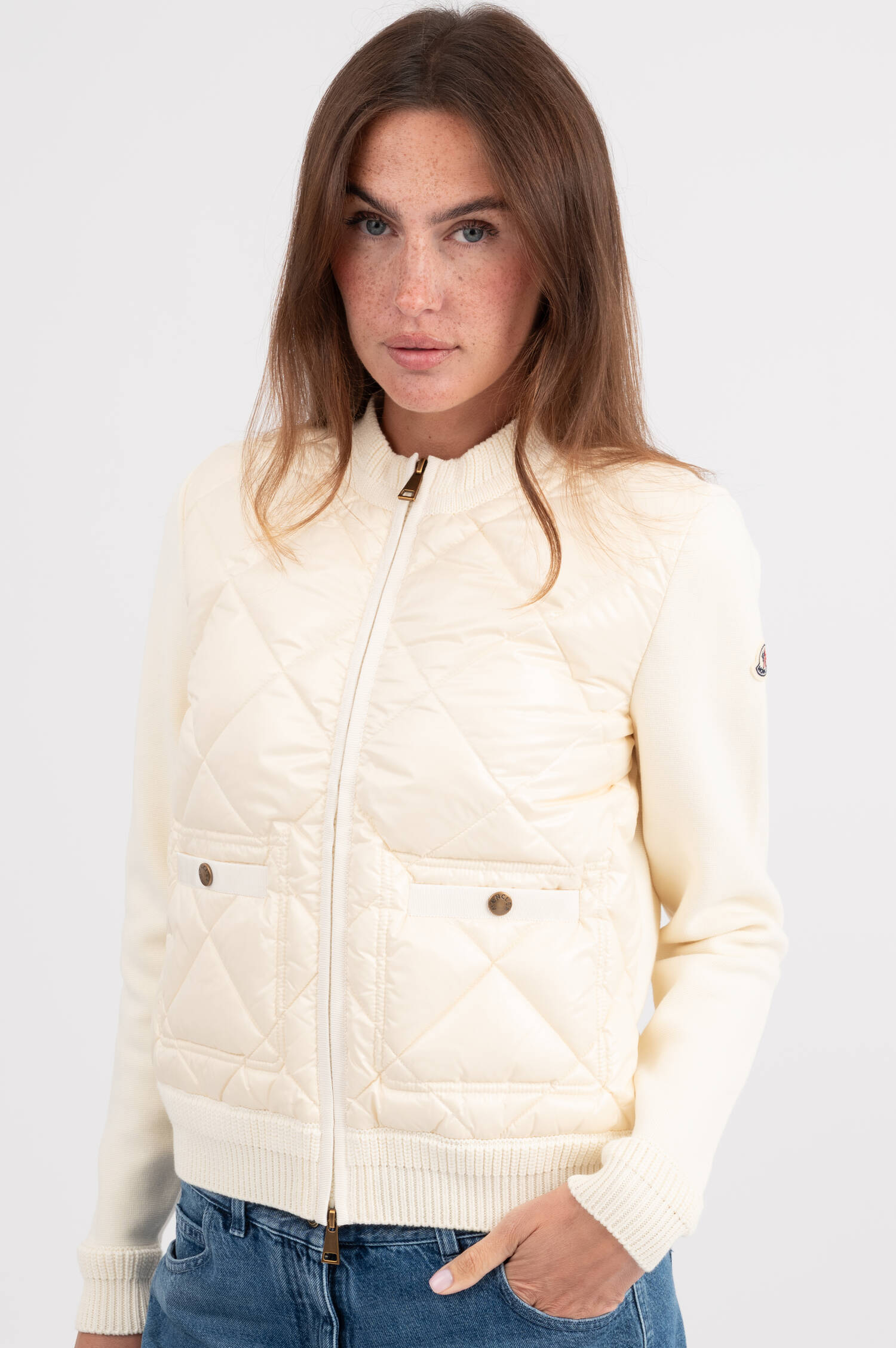 Hybrid Jacke in Creme