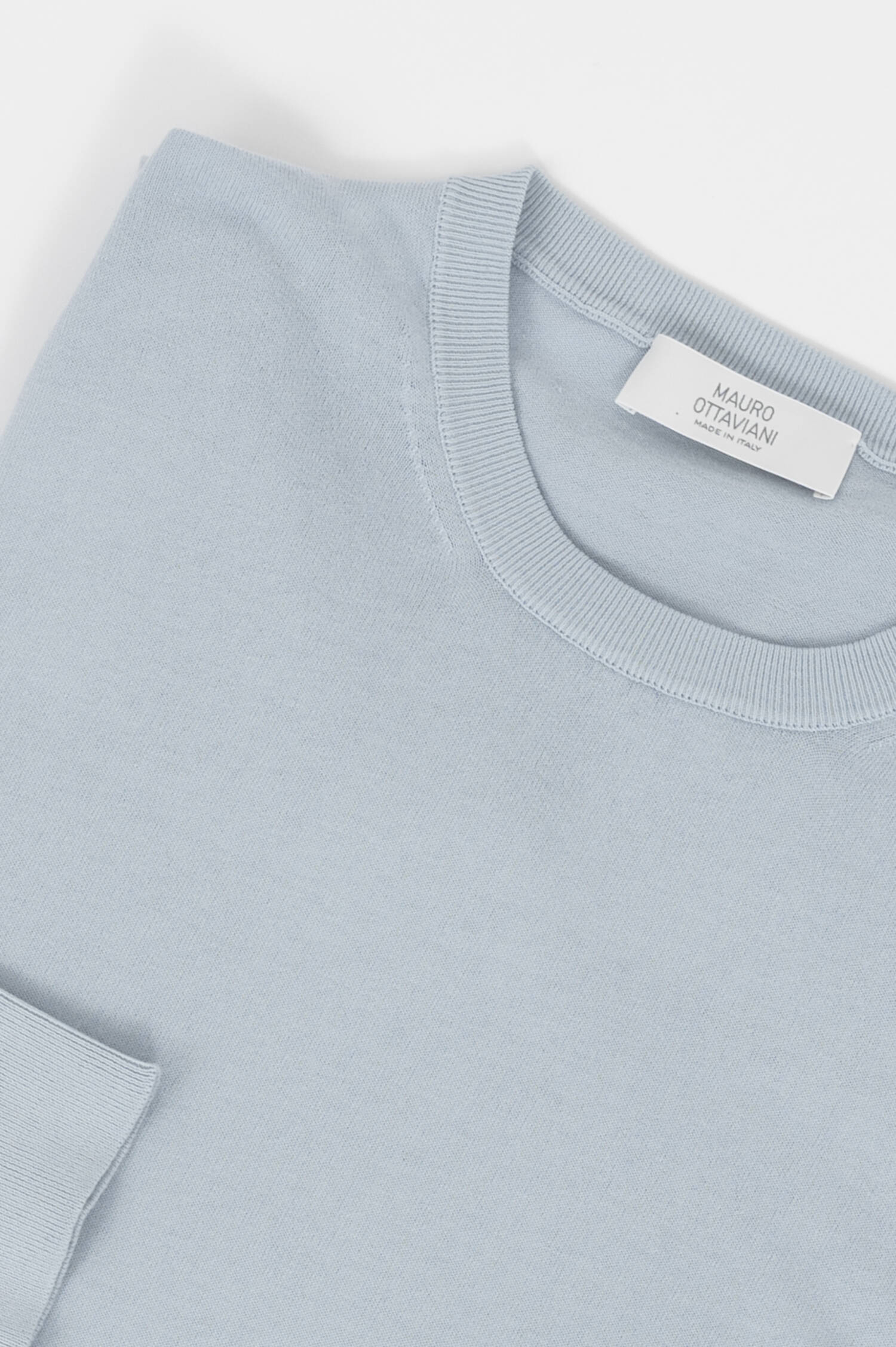 Feinstrick Pullover aus Schurwolle in Pastellblau Feinstrick Pullover aus Schurwolle in Pastellblau