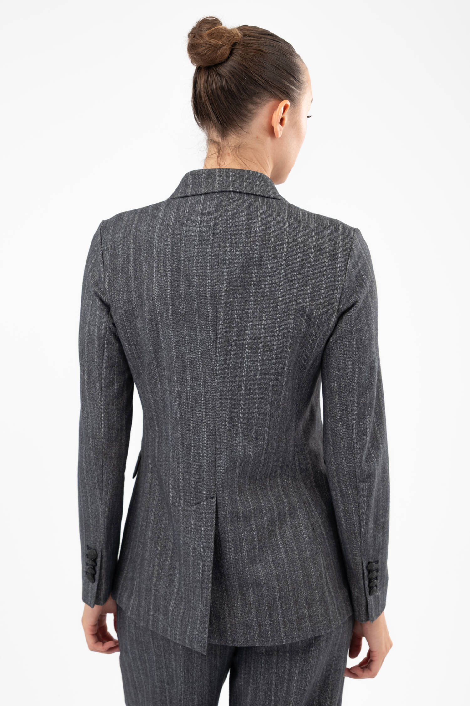 Gestreifter Blazer in Grau meliert Gestreifter Blazer in Grau meliert