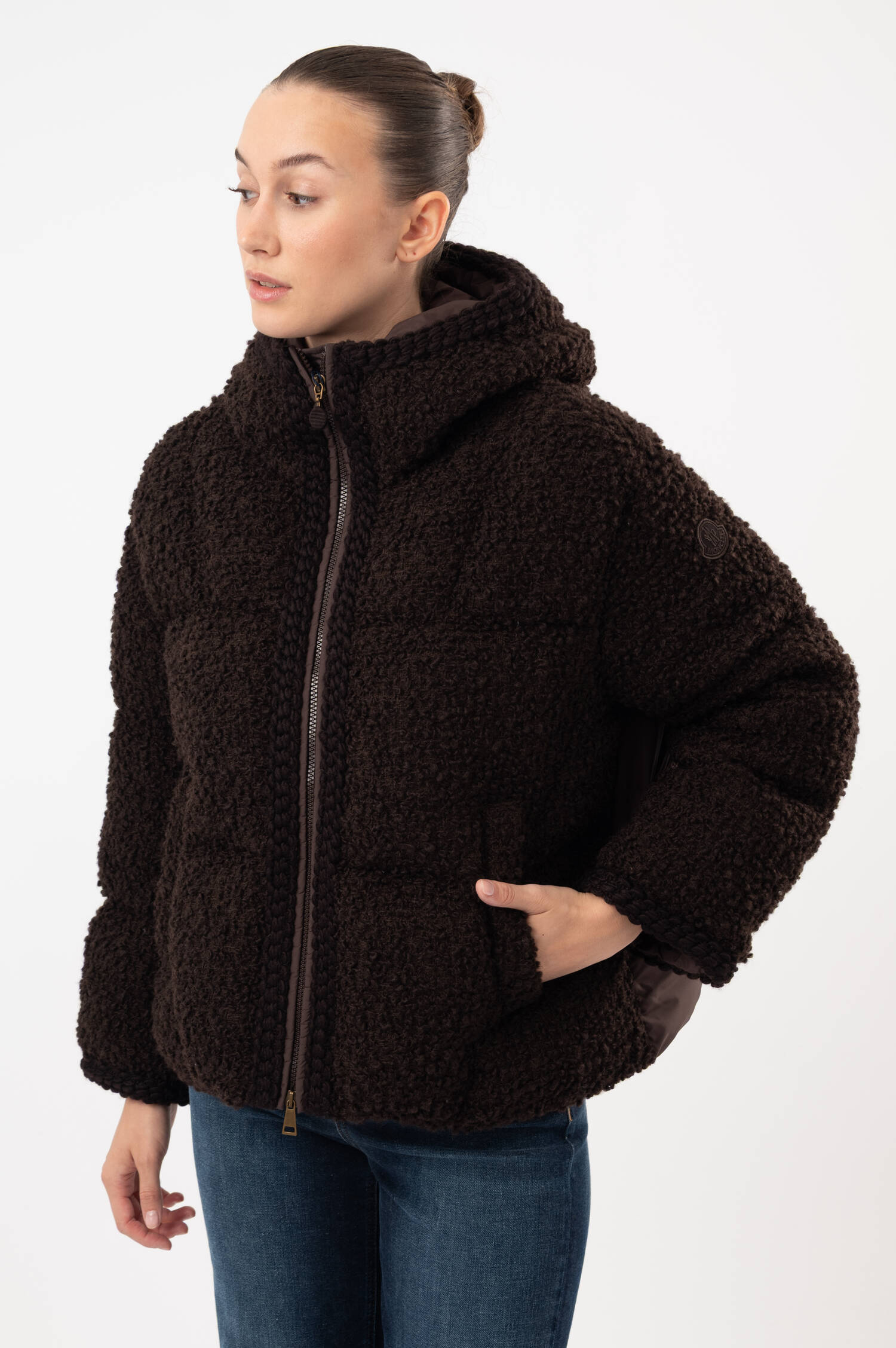 Bouclé-Daunensteppjacke CRISTALLIN in Braun Bouclé-Daunensteppjacke CRISTALLIN in Braun