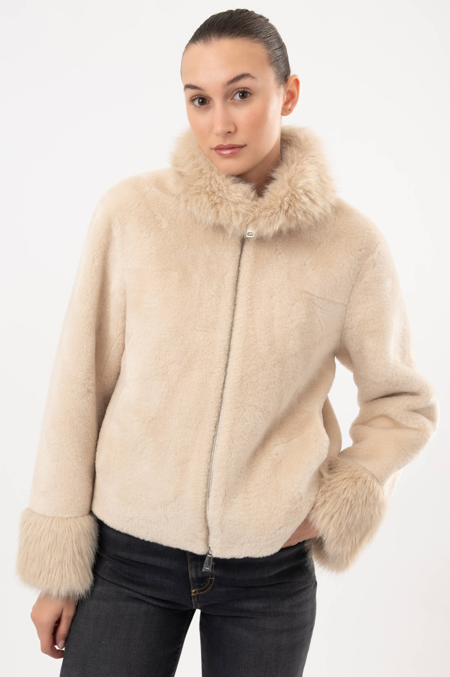 Faux-Fur-Jacke XANA TOSCANY in Beige Faux-Fur-Jacke XANA TOSCANY in Beige
