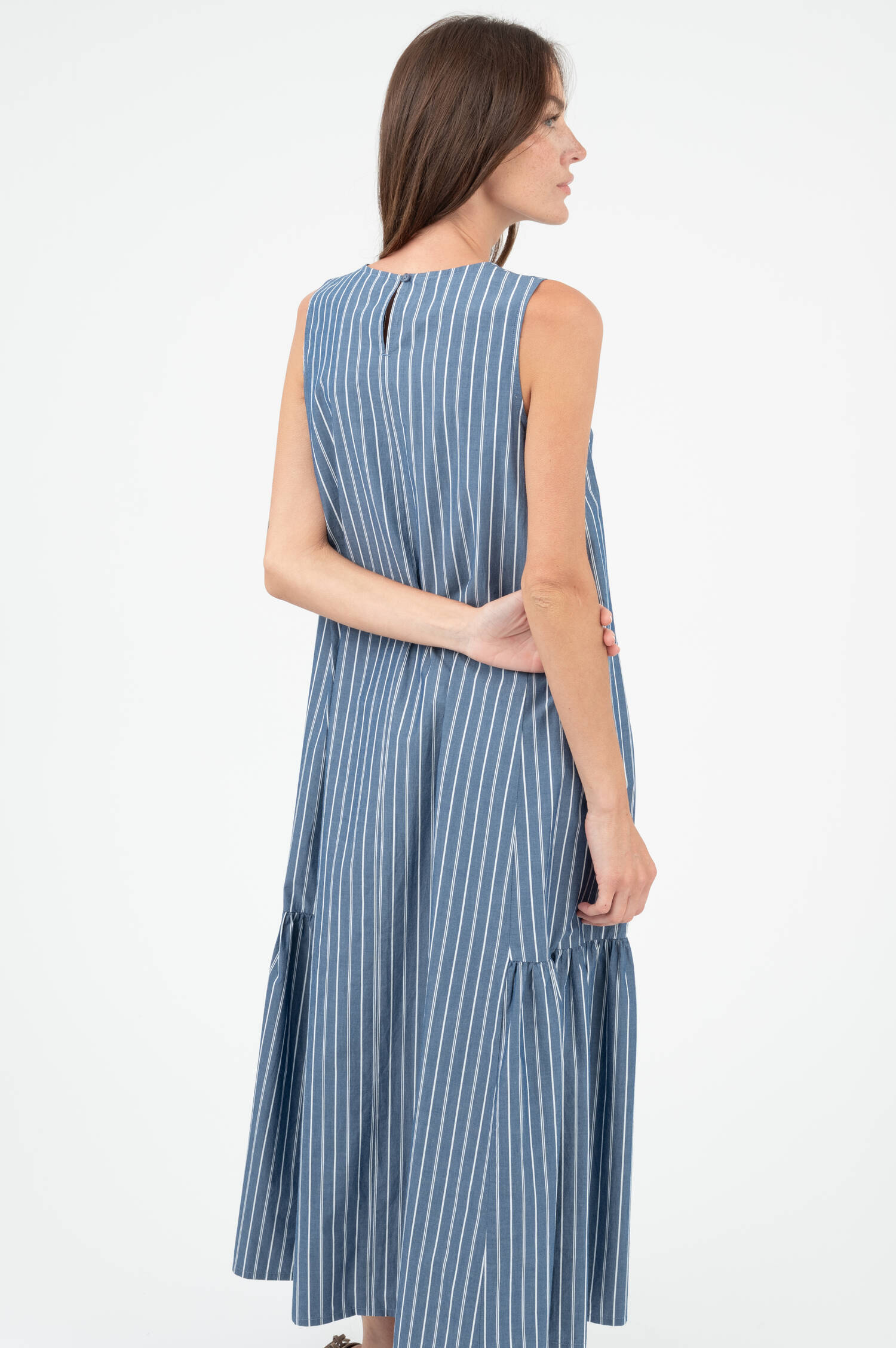 Midi Kleid in Navy/Weiß gestreift Midi Kleid in Navy/Weiß gestreift