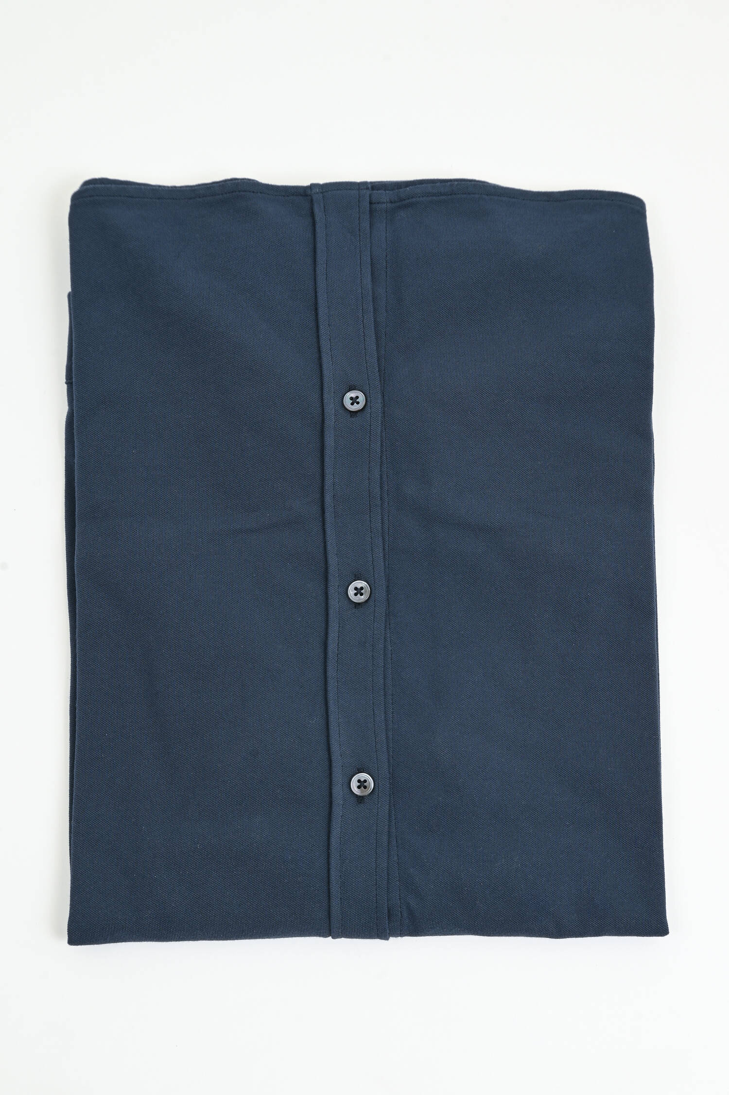 Langarm Polo-Shirt in Navy