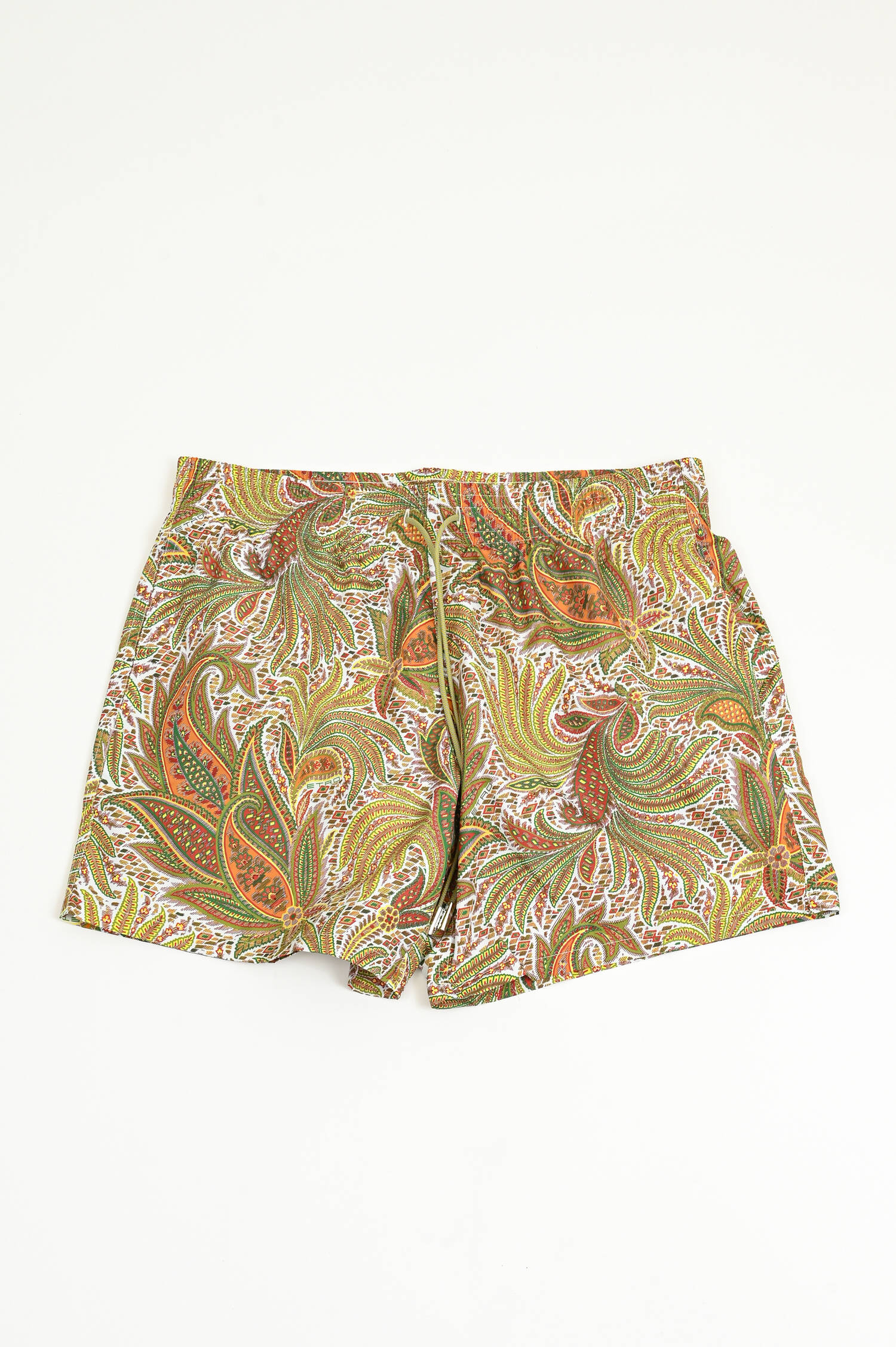  Badehose mit Paisley Print in Grün/Multicolor