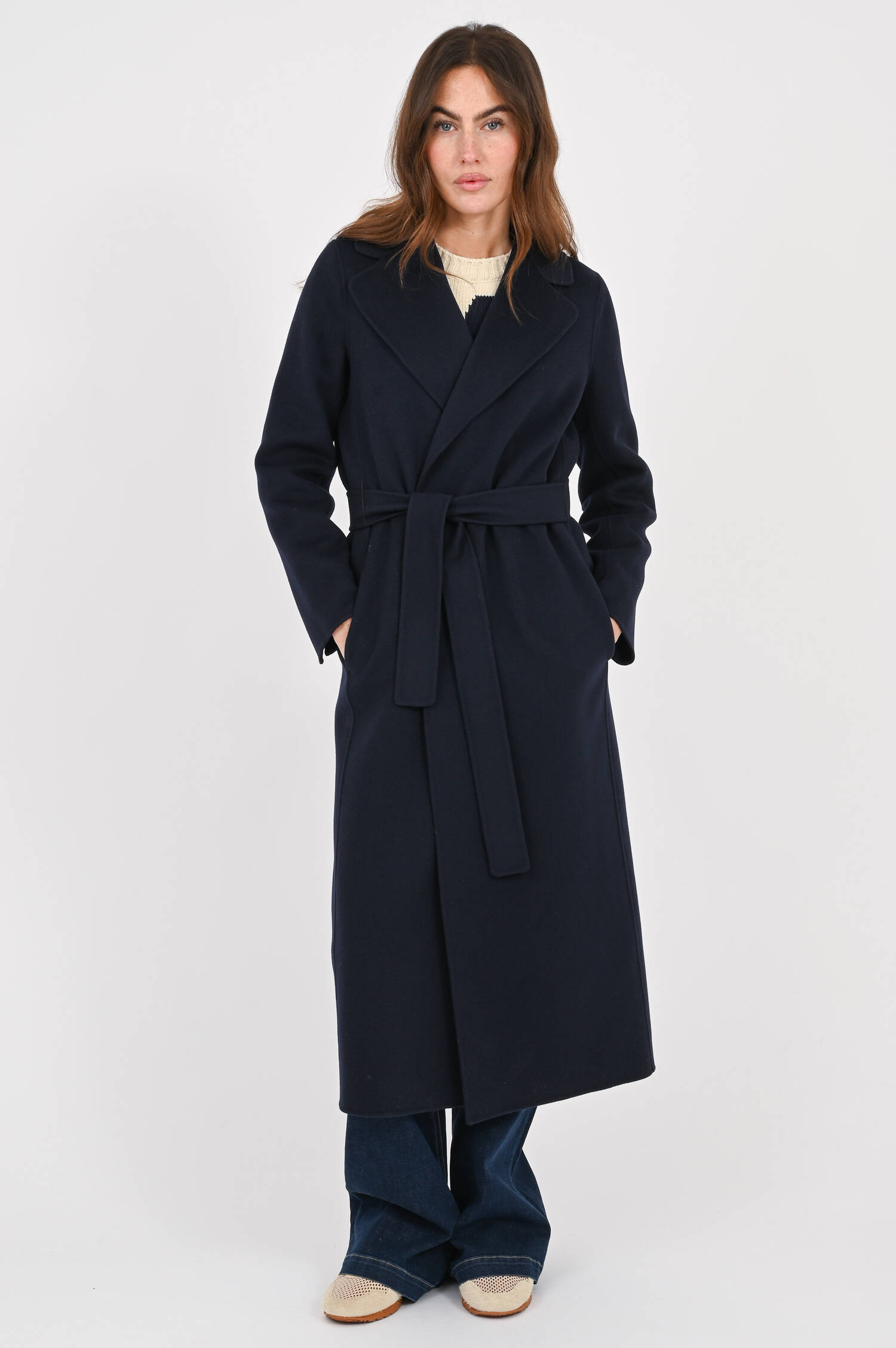 Maxi-Wollmantel POLDO in Nachtblau Maxi-Wollmantel POLDO in Nachtblau