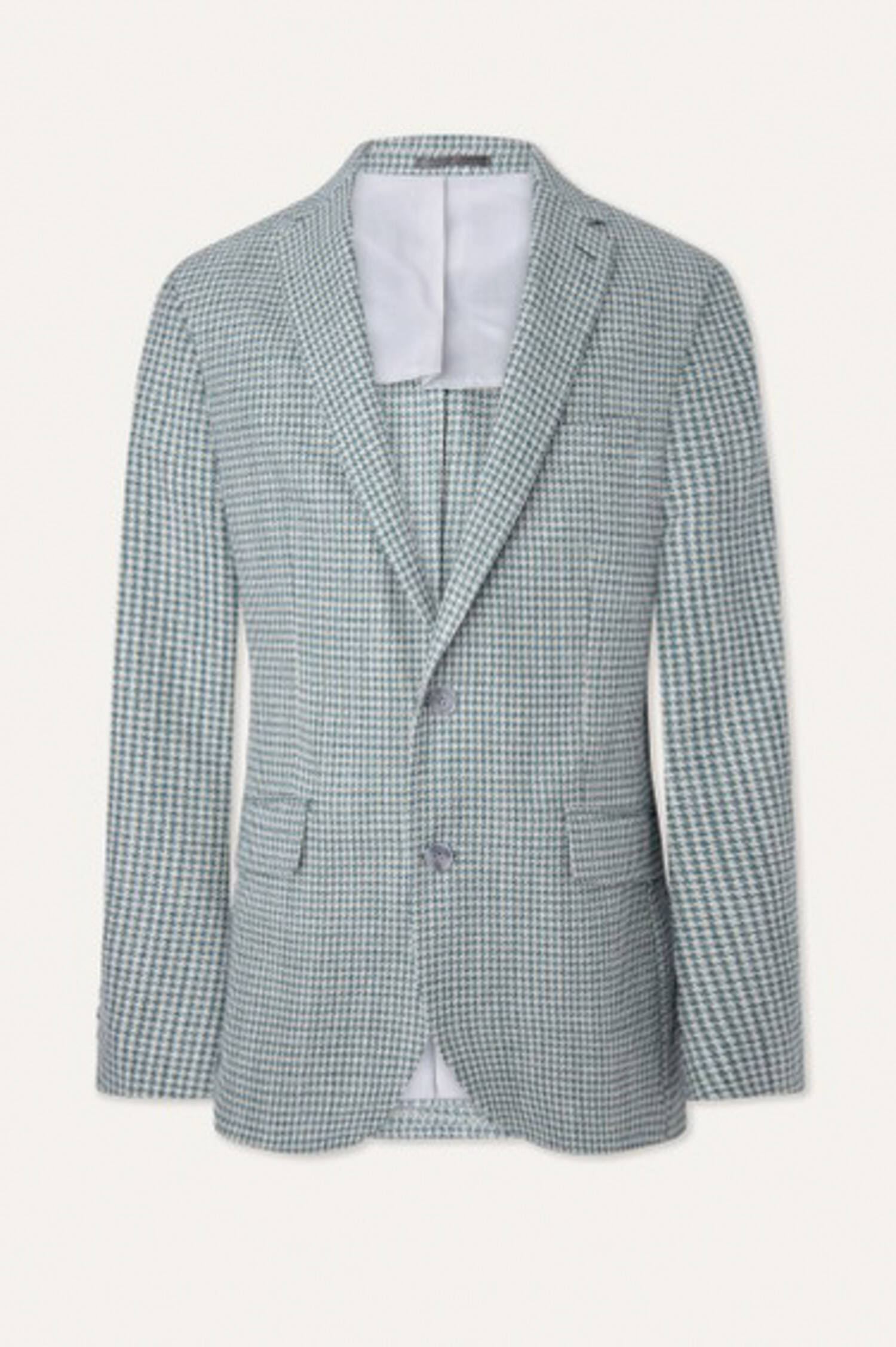 Sakko mit Hahnentrittmuster in Salbeigrün