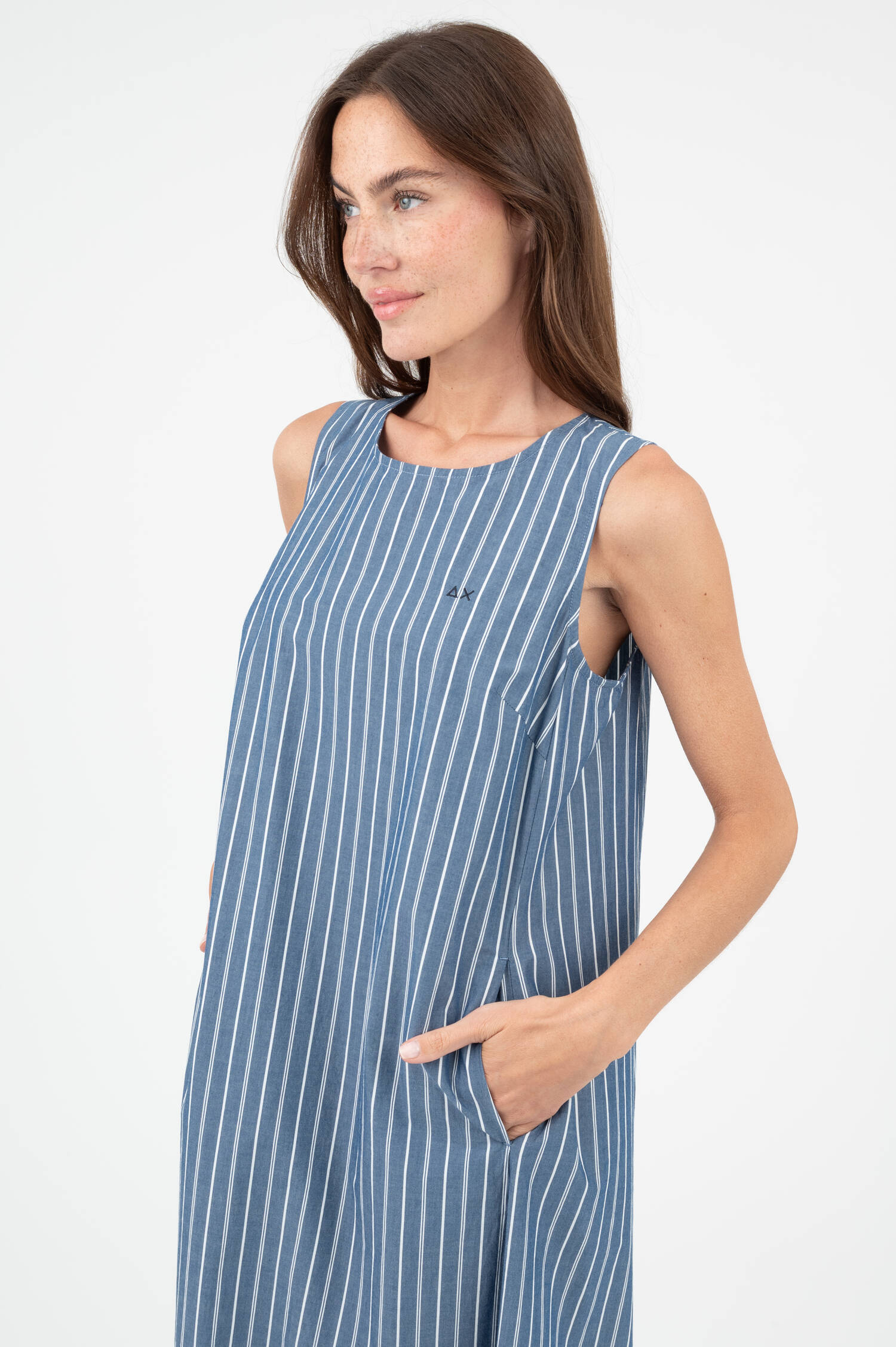 Midi Kleid in Navy/Weiß gestreift Midi Kleid in Navy/Weiß gestreift