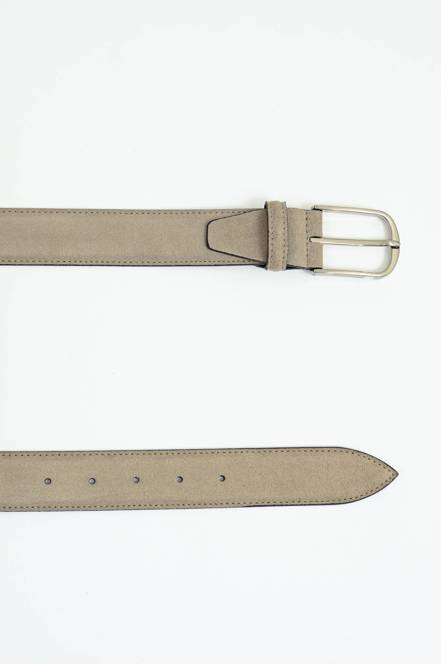 Gürtel aus Velour-Leder in Dark Beige