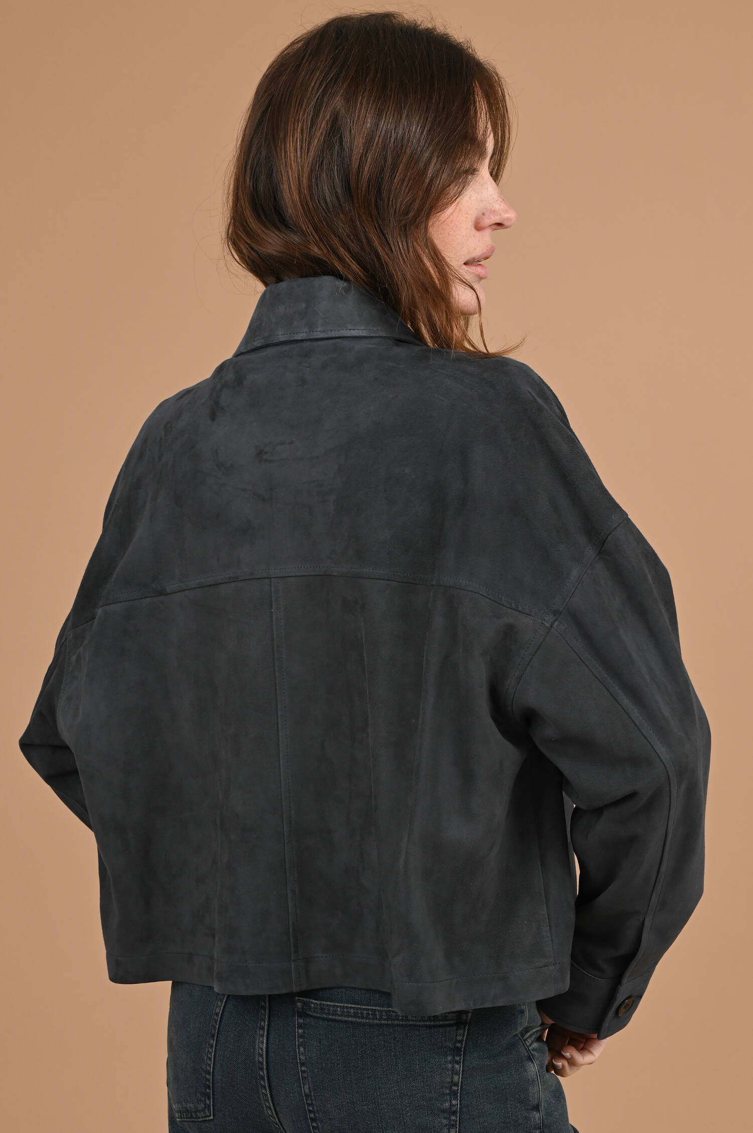 Suede Lederjacke MIRI in Royalblau Suede Lederjacke MIRI in Royalblau