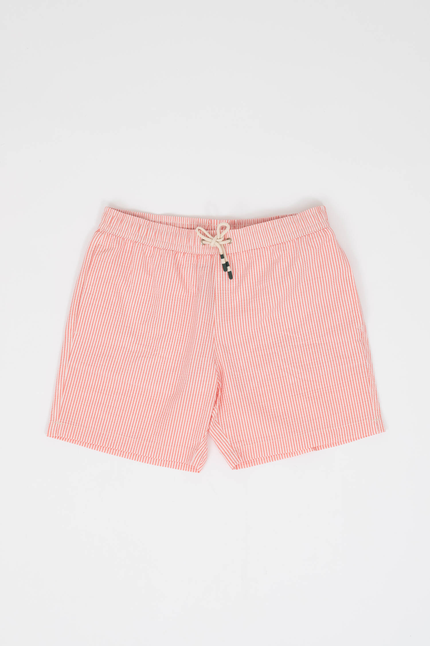 Badehose in Korall/Weiß gestreift