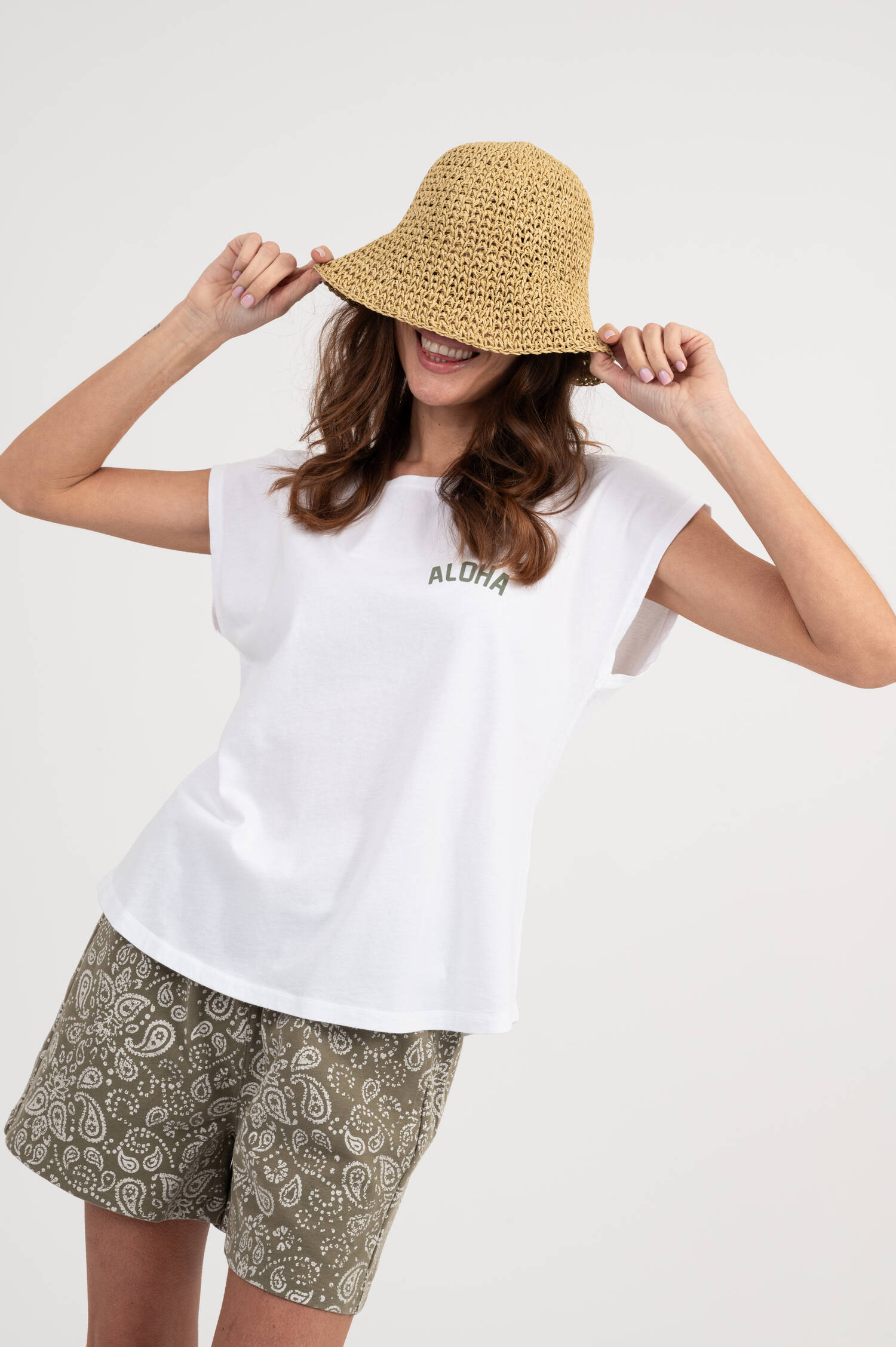 T-Shirt mit Print in Weiß