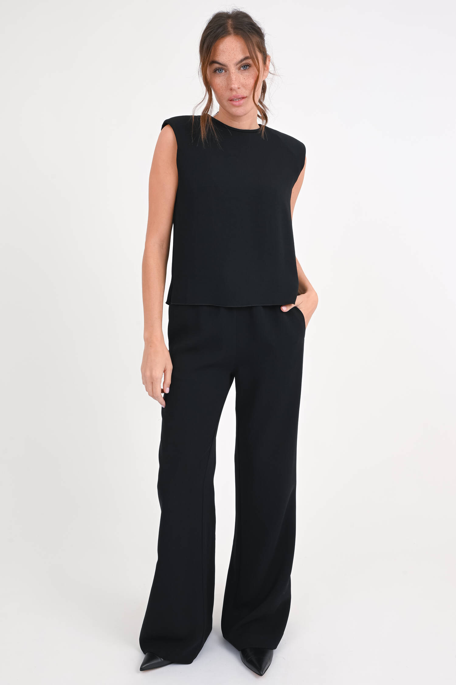 Wide-Leg Hose TABEA in Schwarz