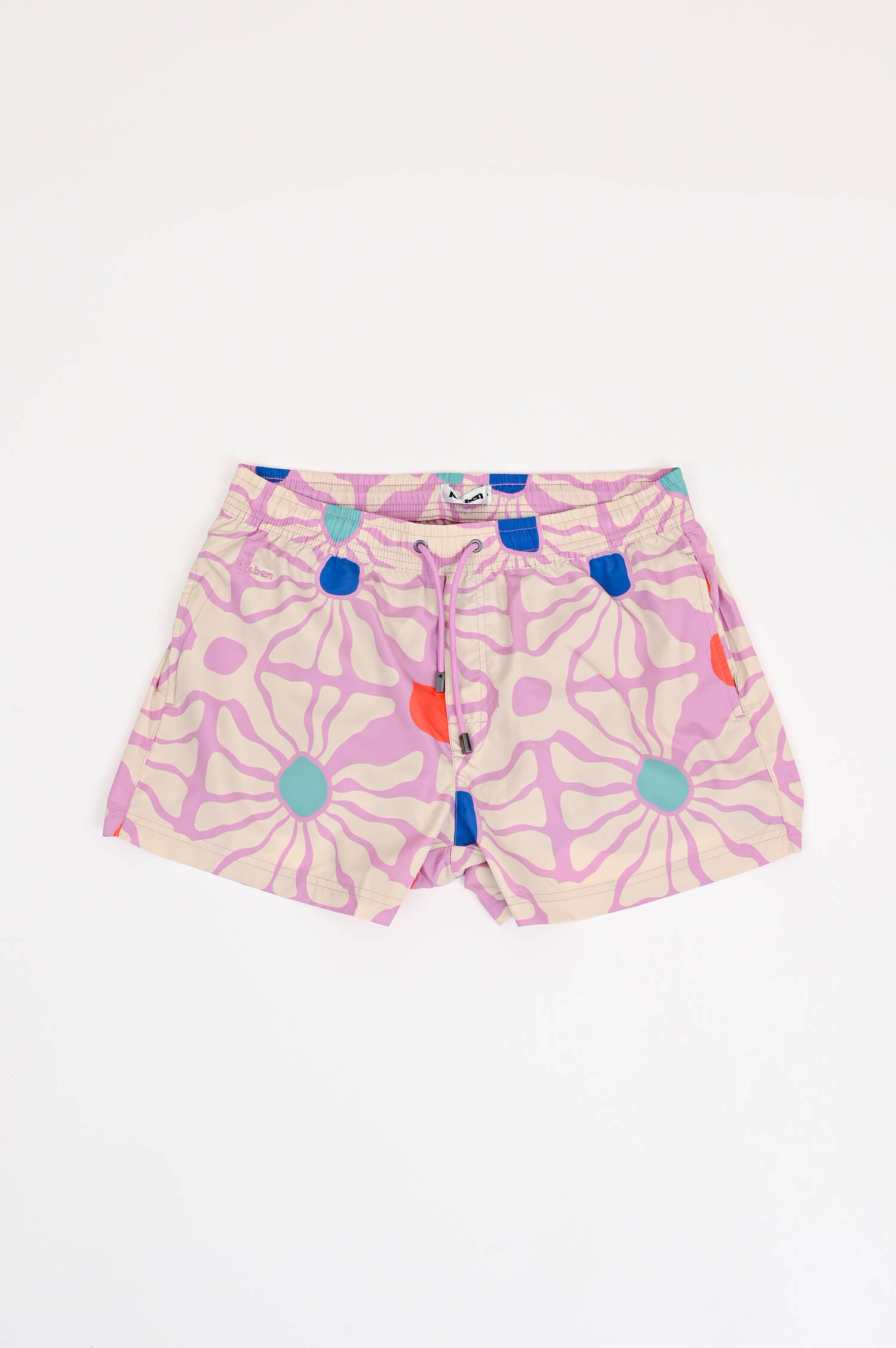 Badehose mit Seventies-Print in Multicolor