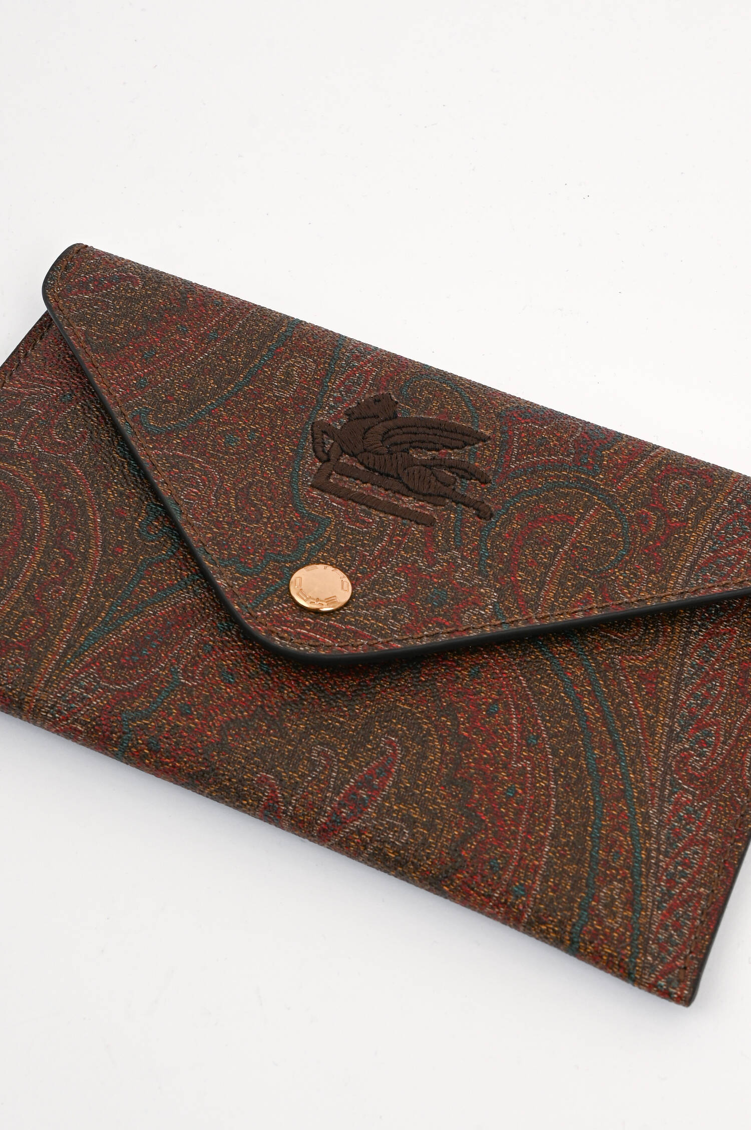 Clutch mit Paisley Print in Braun