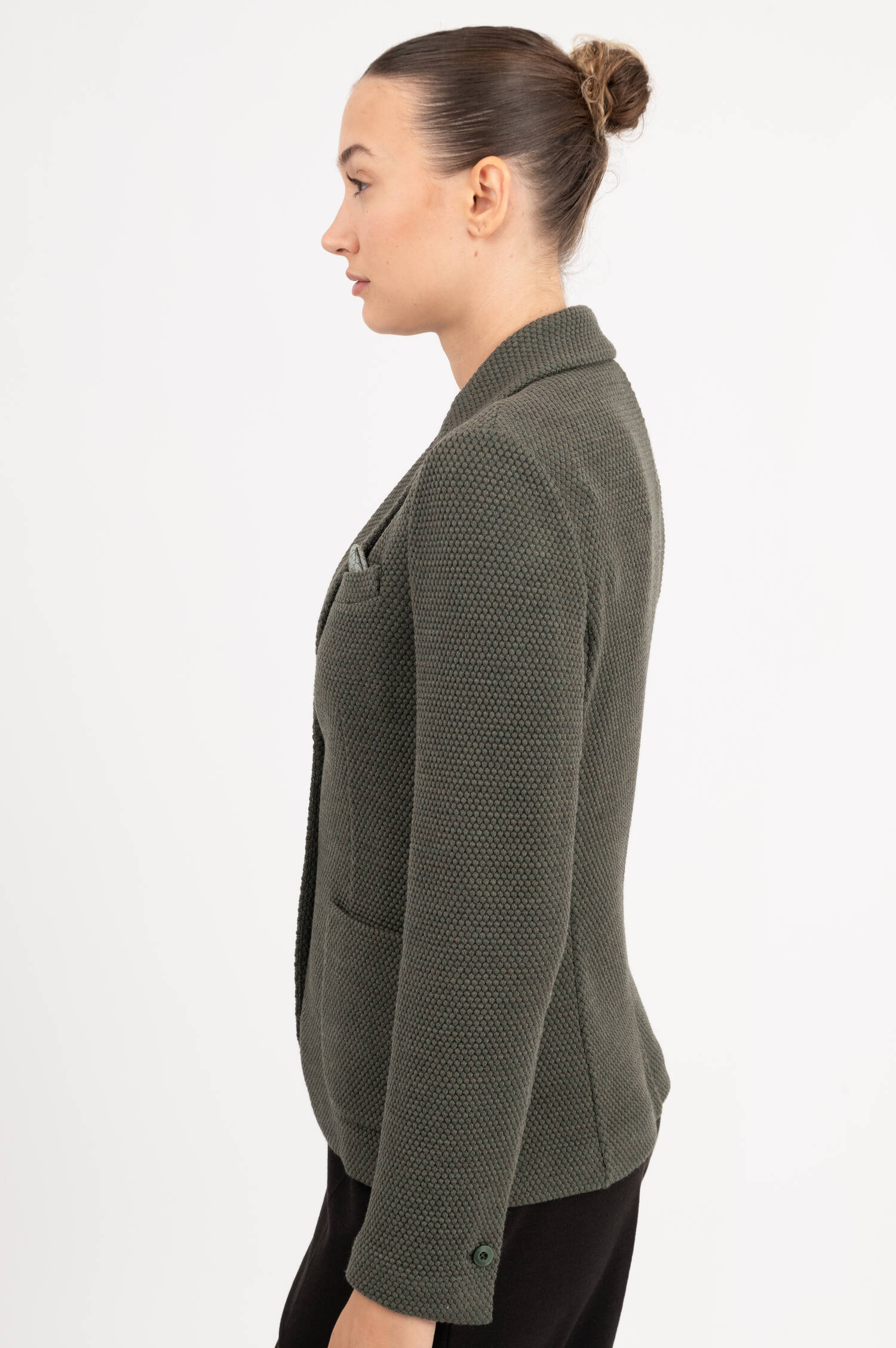 Strukturierter Blazer in Olivgrün