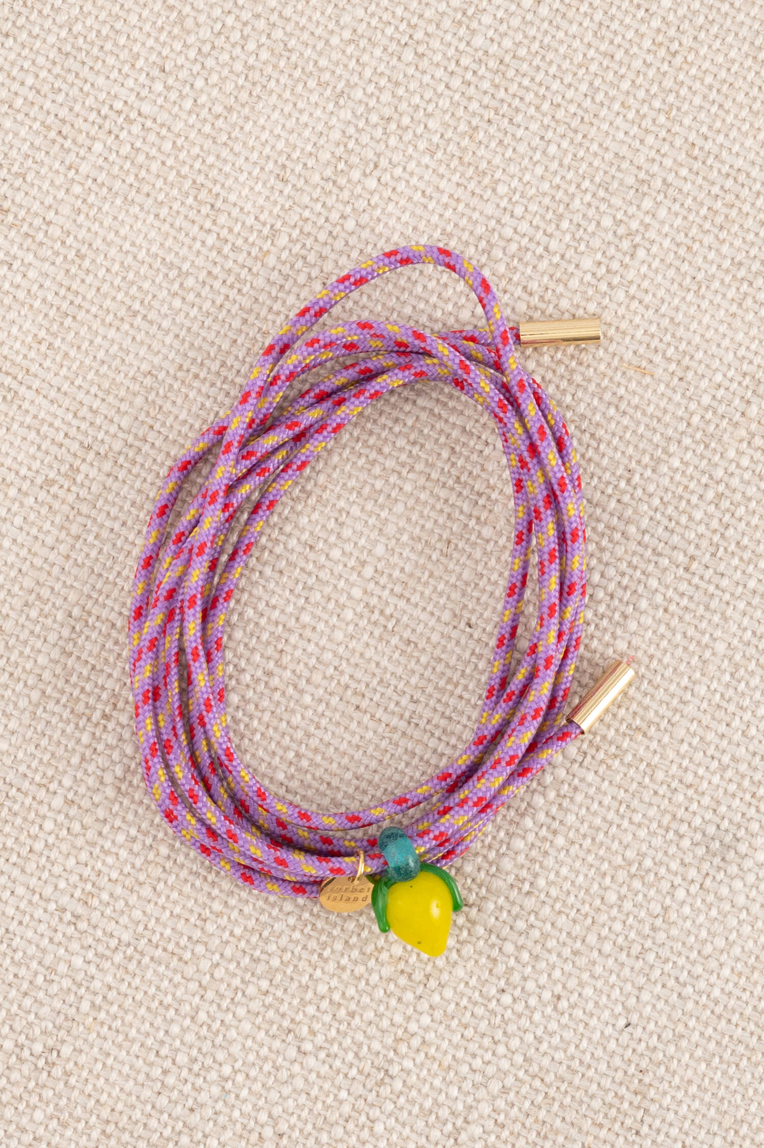 Armband mit Zitronen Glassperle in Gelb/Rosa Armband mit Zitronen Glassperle in Gelb/Rosa