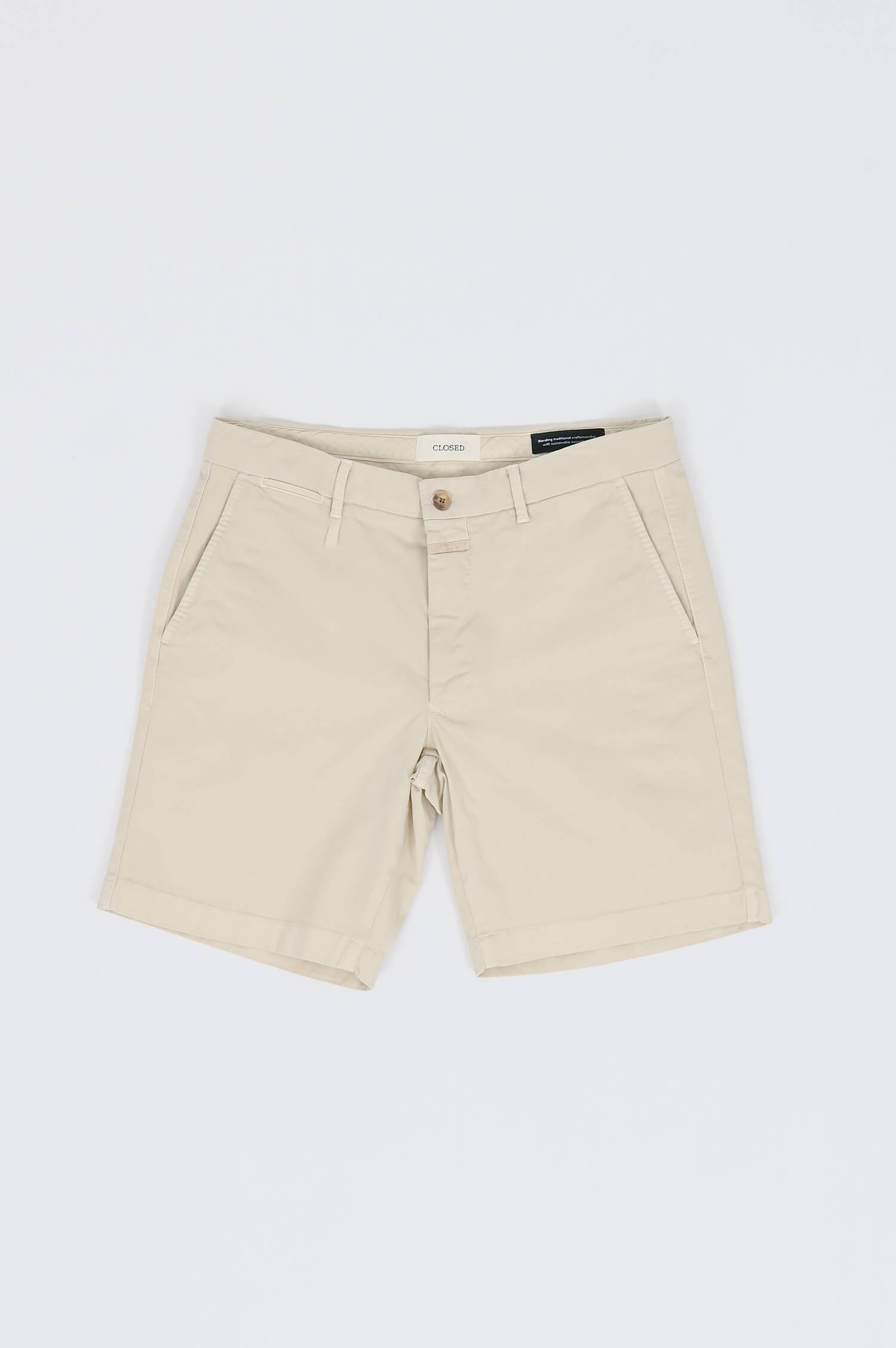 Chinoshort aus Baumwolle in Creme