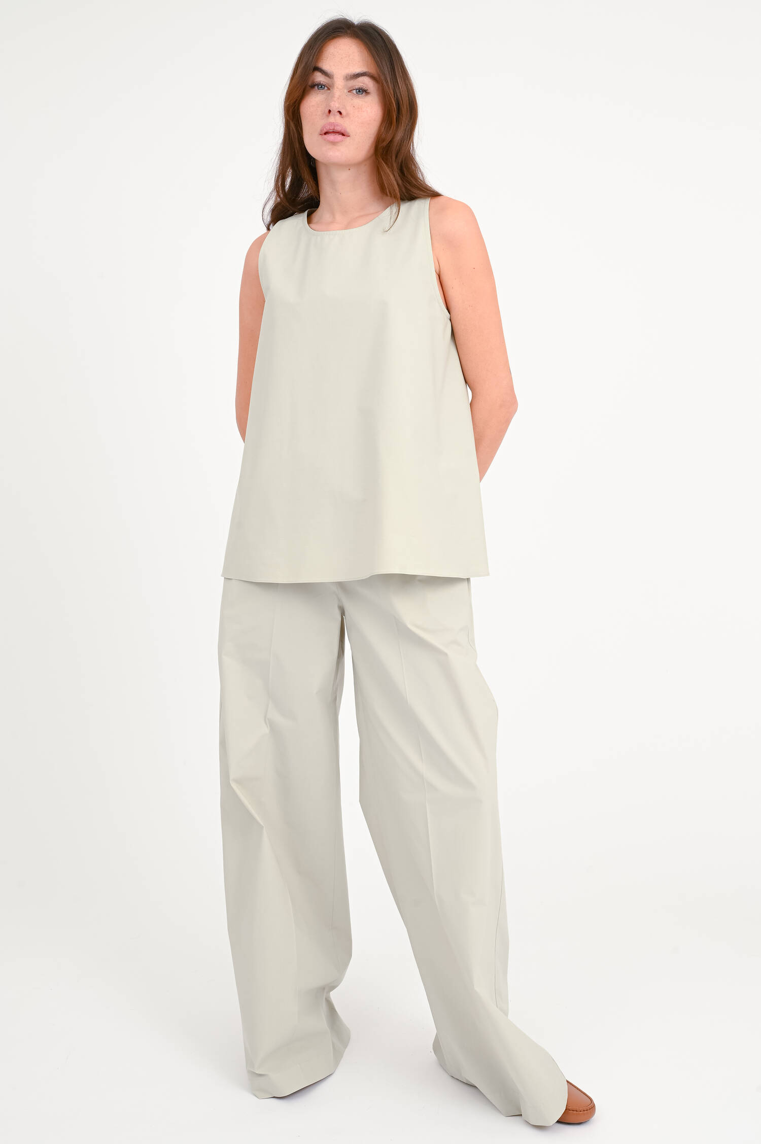 Top BRISTOL mit Knopfleiste in Sand