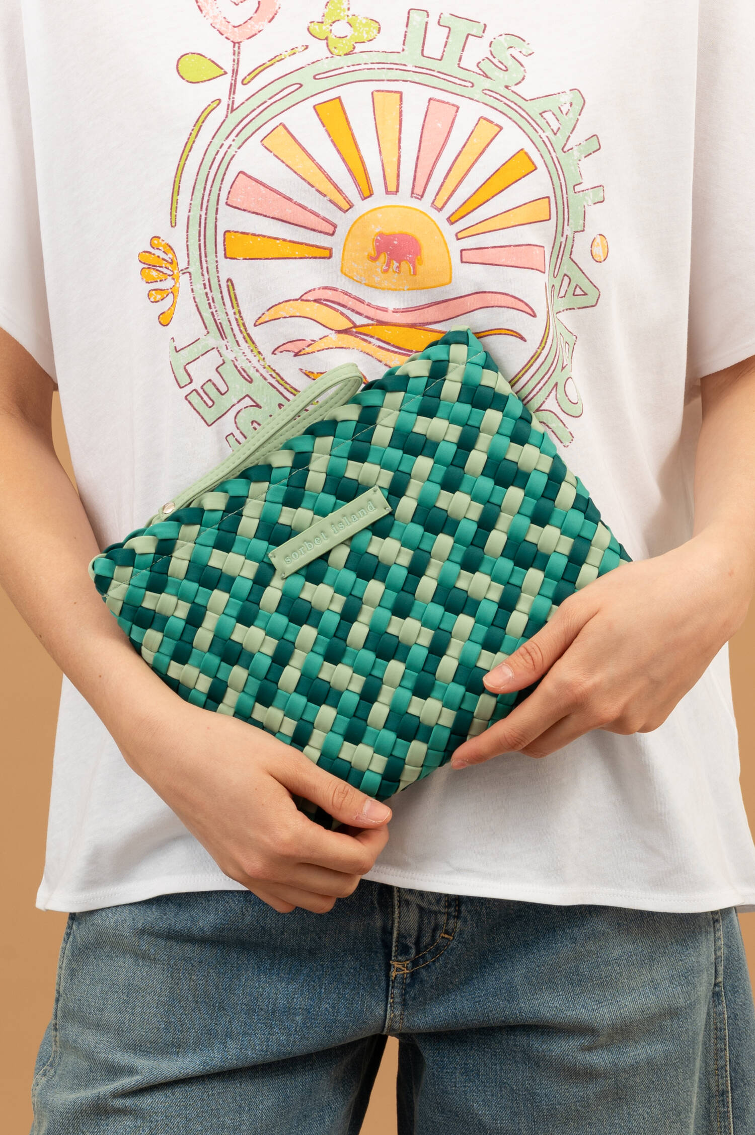 Neopren Clutch in Türkis/Grün Neopren Clutch in Türkis/Grün