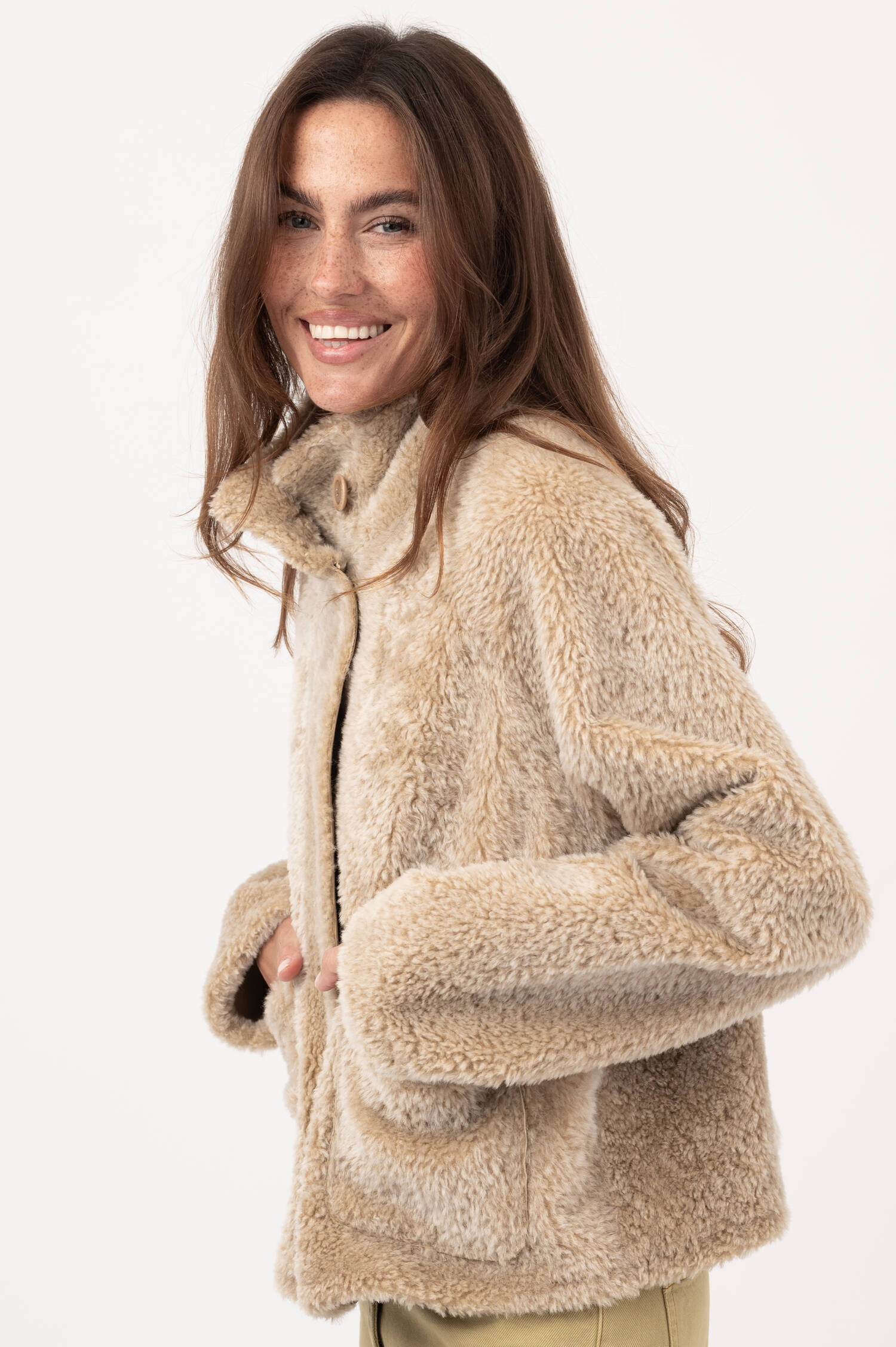 Lammfelljacke CARIANA in Beige