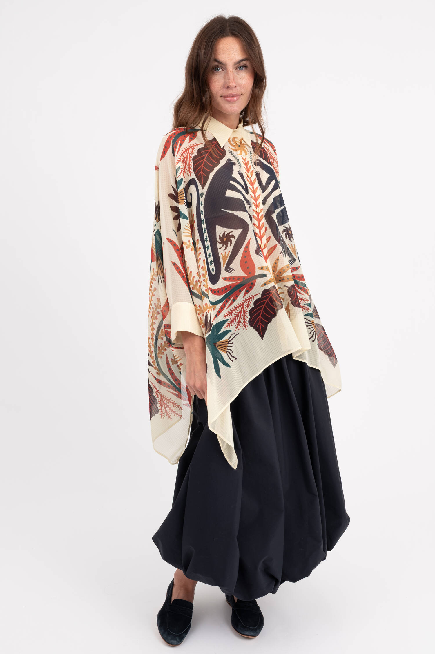 Bluse mit Allover Print in Multicolor