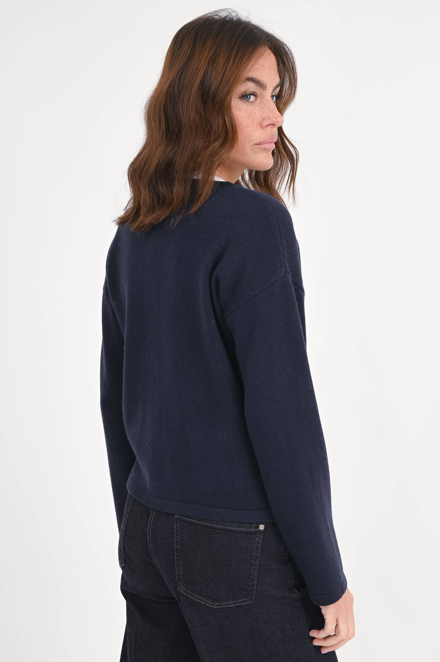 Strickweste aus Woll-Cashmere-Mix in Navy