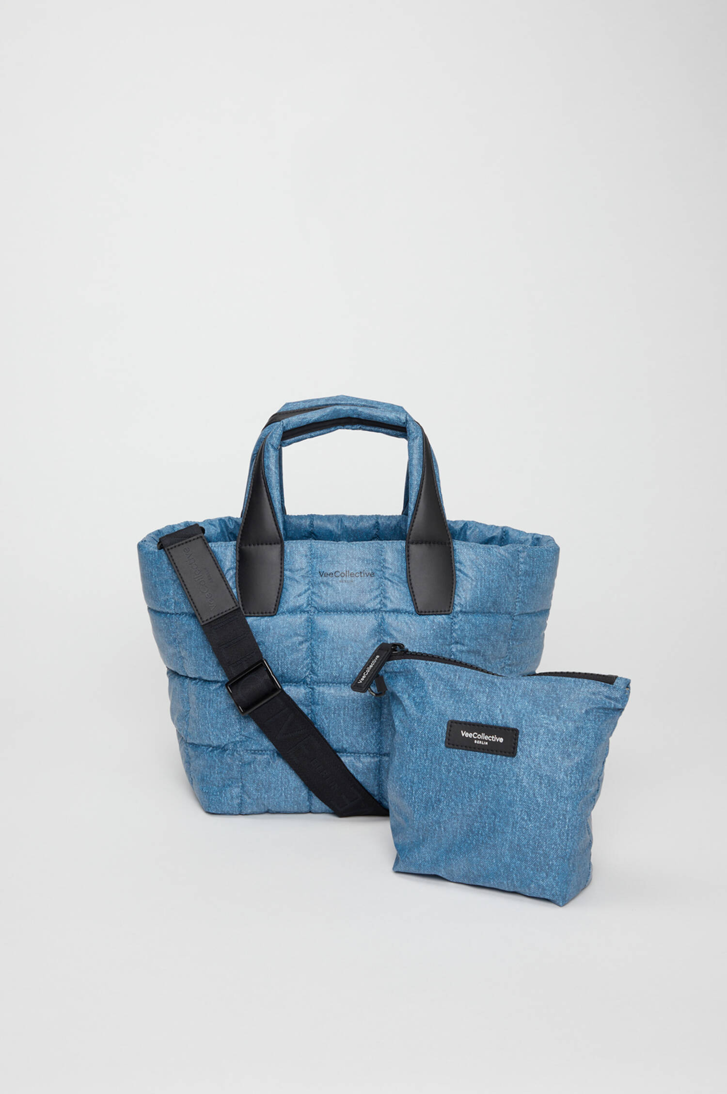 Gesteppte PORTER TOTE SMALL in Denim
