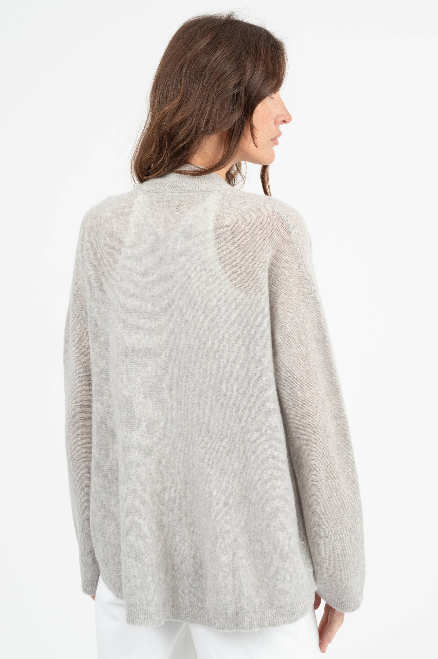 Offener Cardigan in Hellgrau Offener Cardigan in Hellgrau