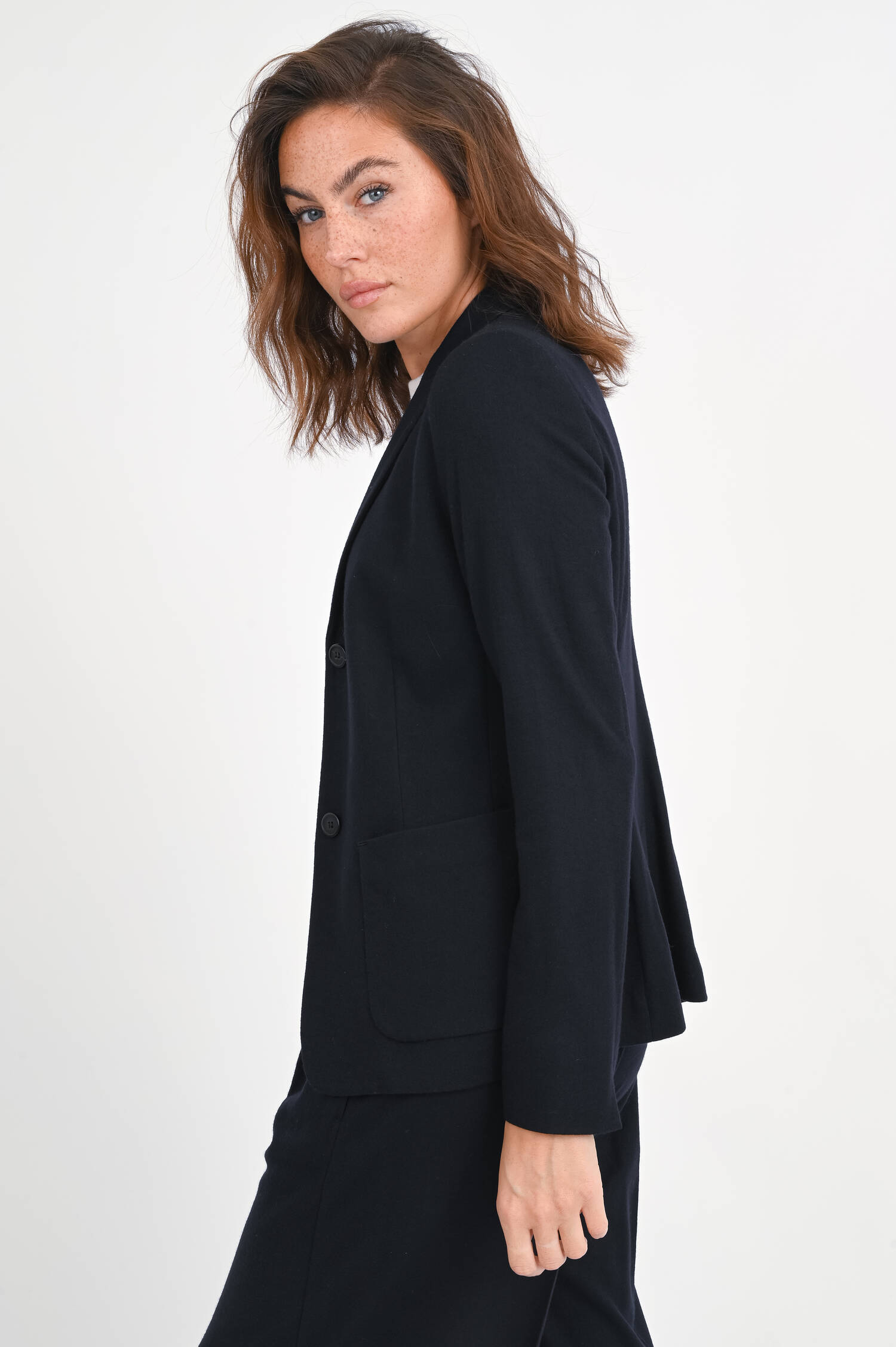 Blazer aus reiner Wolle in Navy