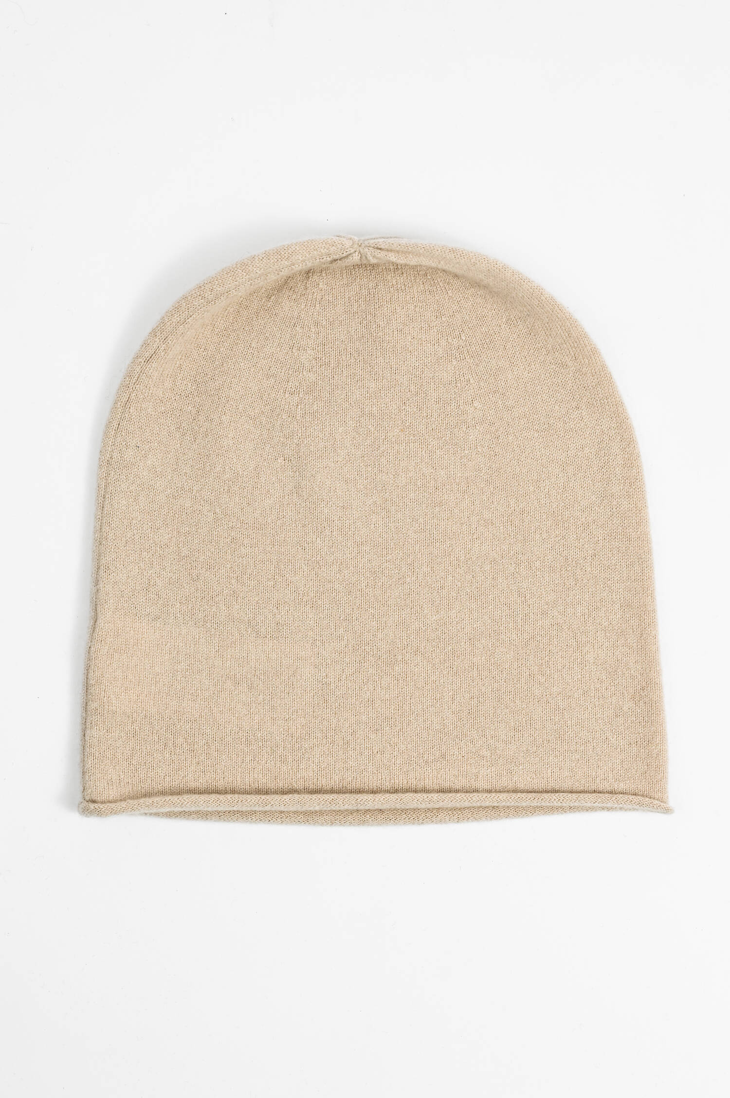 Feinstrick-Mütze mit Rollsaum in Beige Feinstrick-Mütze mit Rollsaum in Beige
