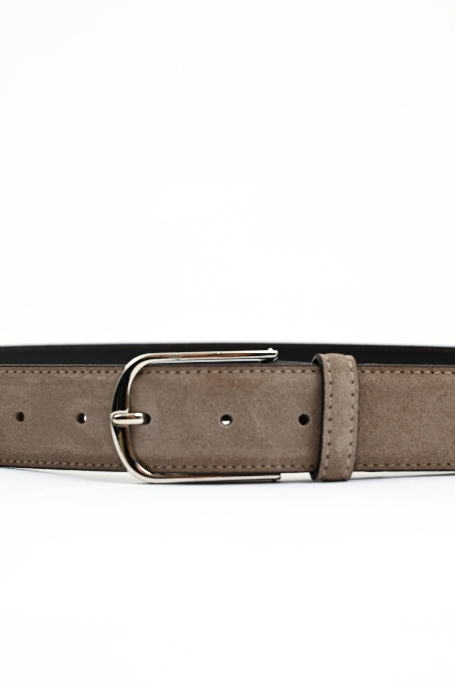 Gürtel aus Veloursleder in Taupe