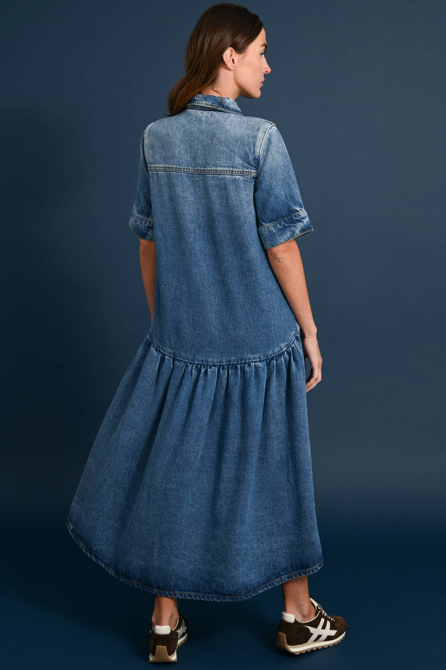 Denim-Midi-Kleid in Vintage Blue