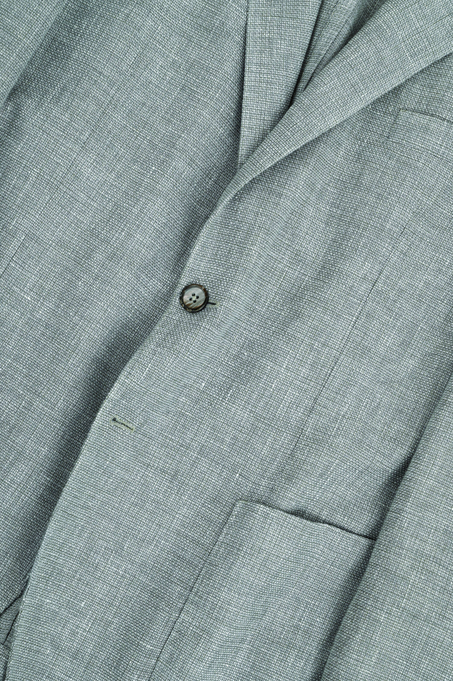 Sakko aus Woll-Leinen-Mix in Salbei meliert