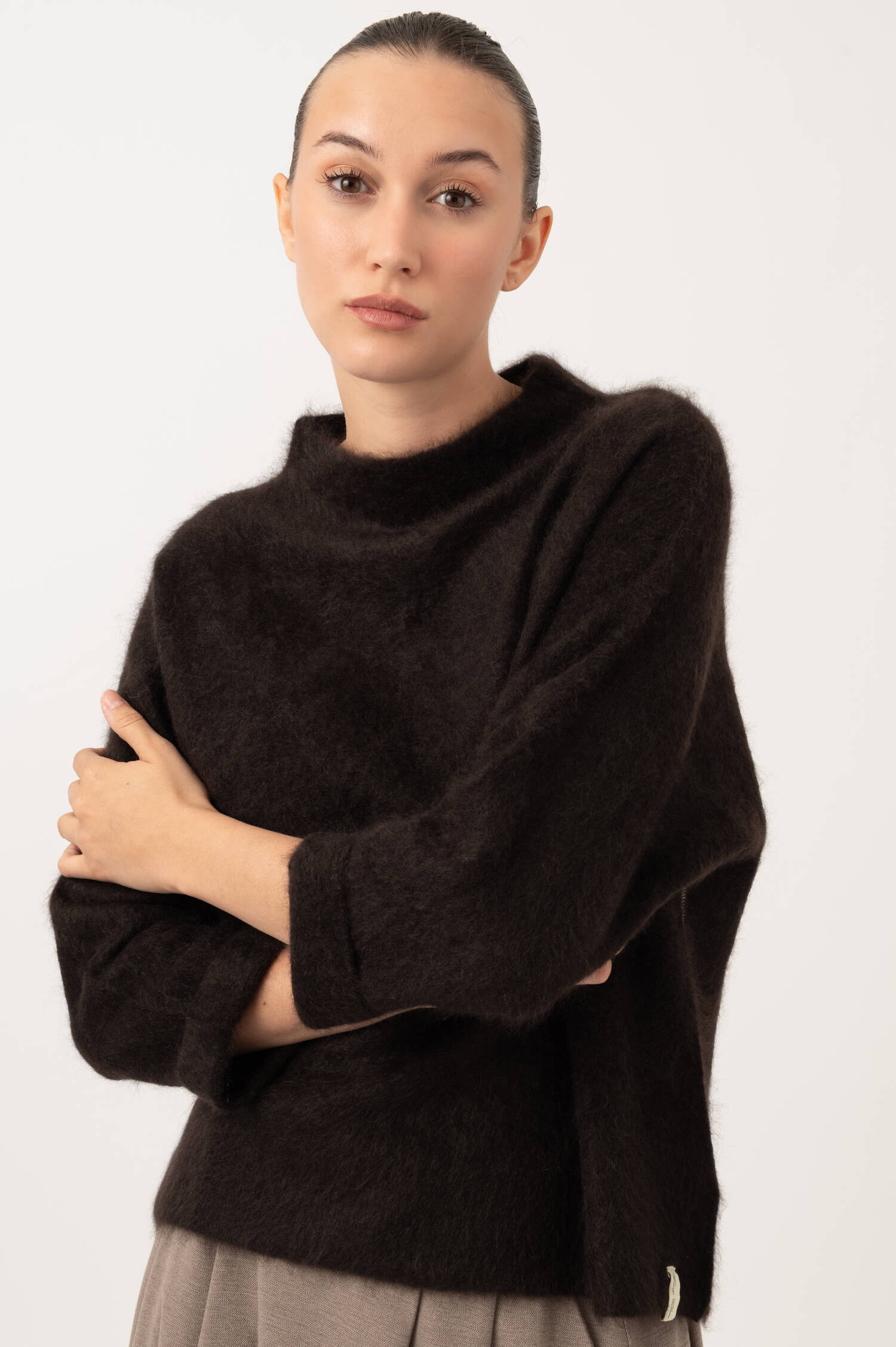 Hairy Cashmere Pullover in Braun Hairy Cashmere Pullover in Braun