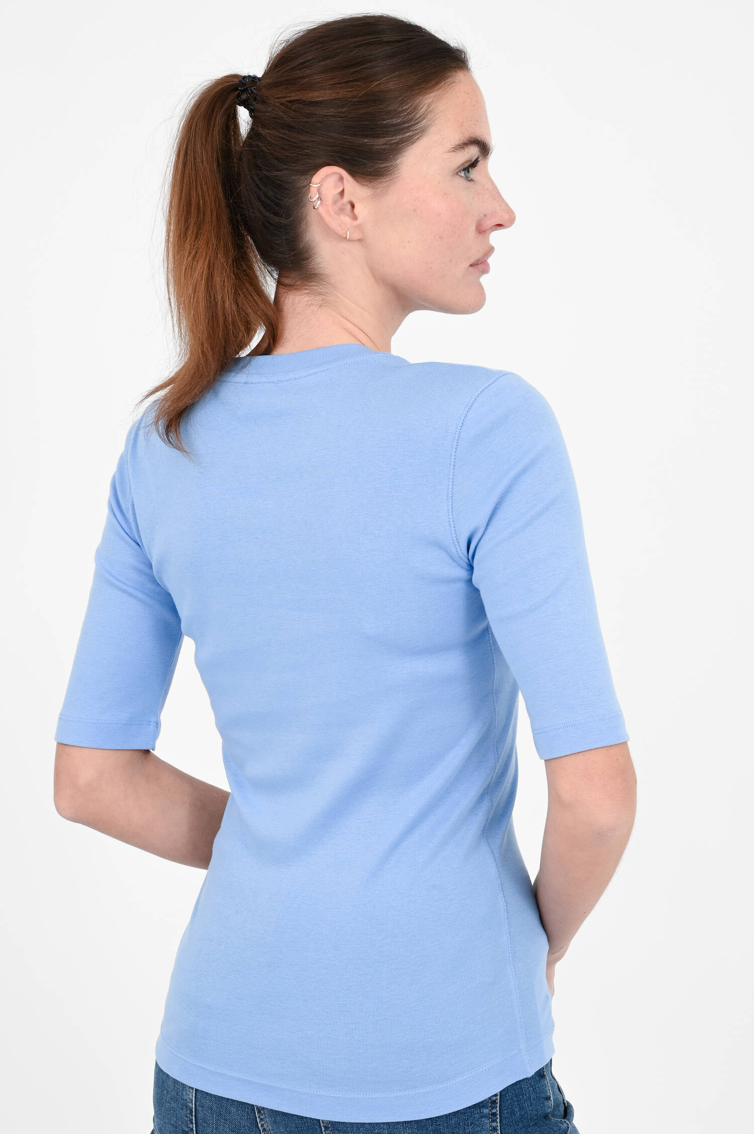 Weiches Basic Shirt in Sky Blue